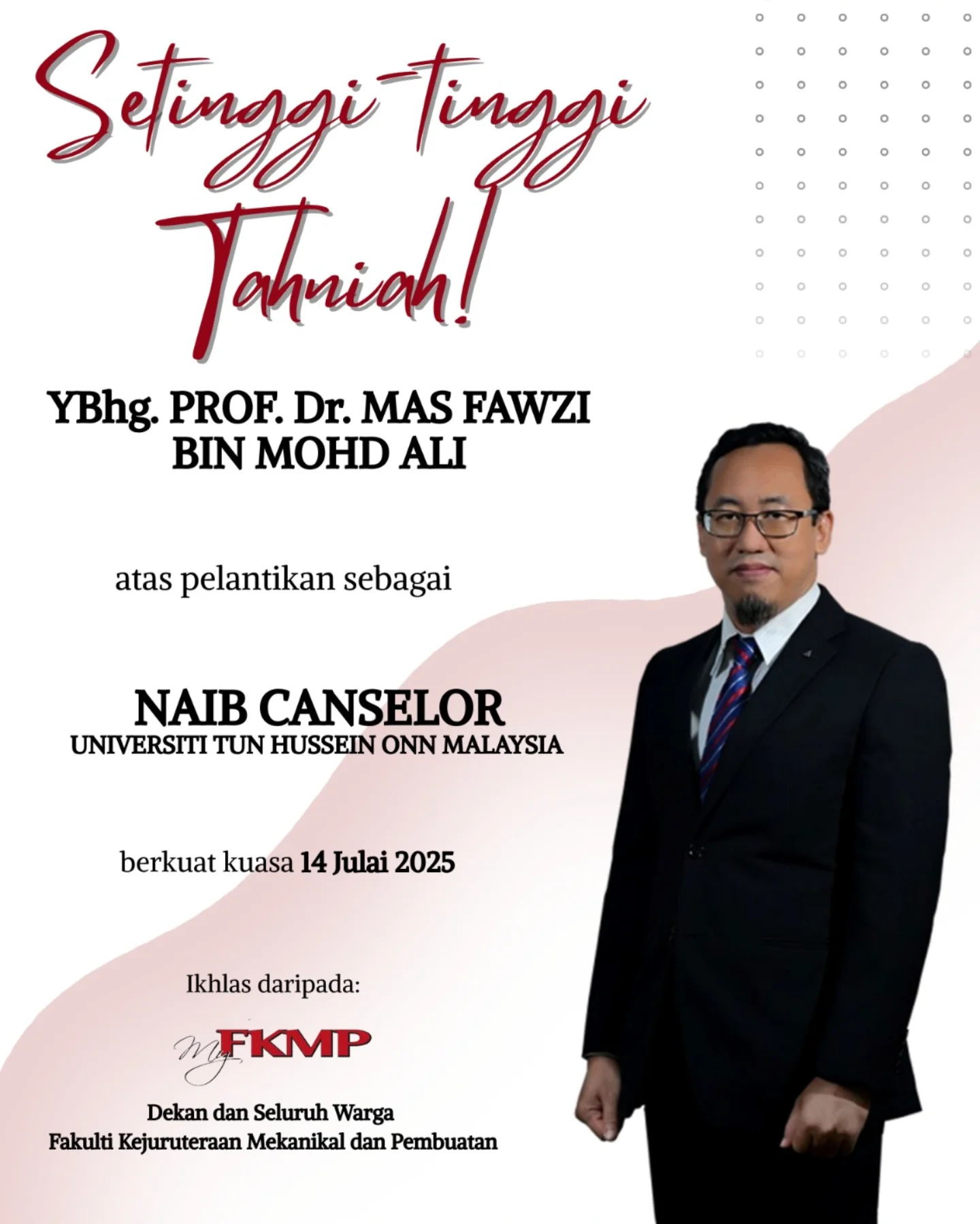 Faculty - Dekan dan seluruh warga kerja Fakulti Kejuruteraan Mekanikal ...
