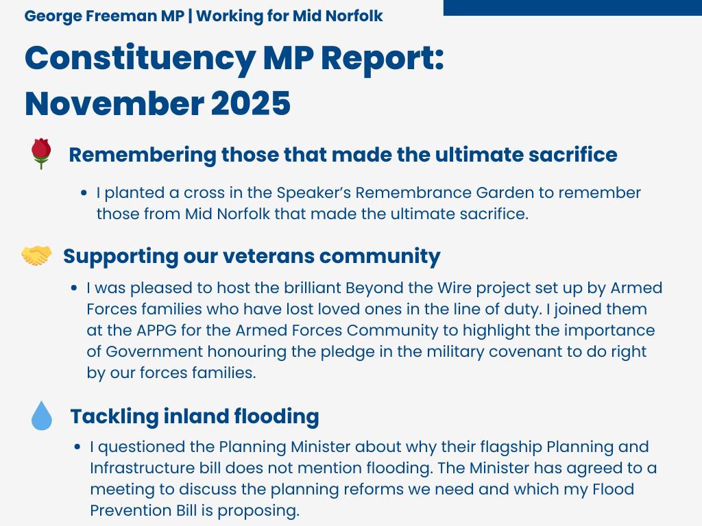 🧮 CONSTITUENCY MP REPORT: NOVEMBER... - George Freeman MP | Facebook