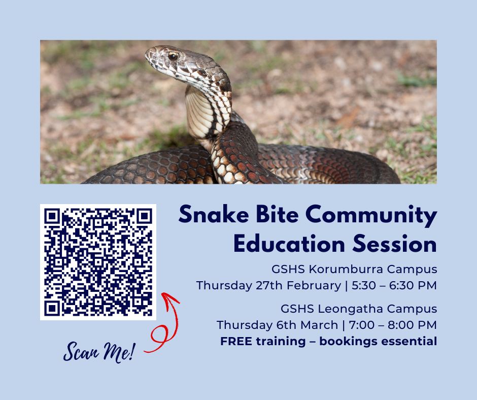After a snake bite,... - Gippsland Southern Health Service | Facebook