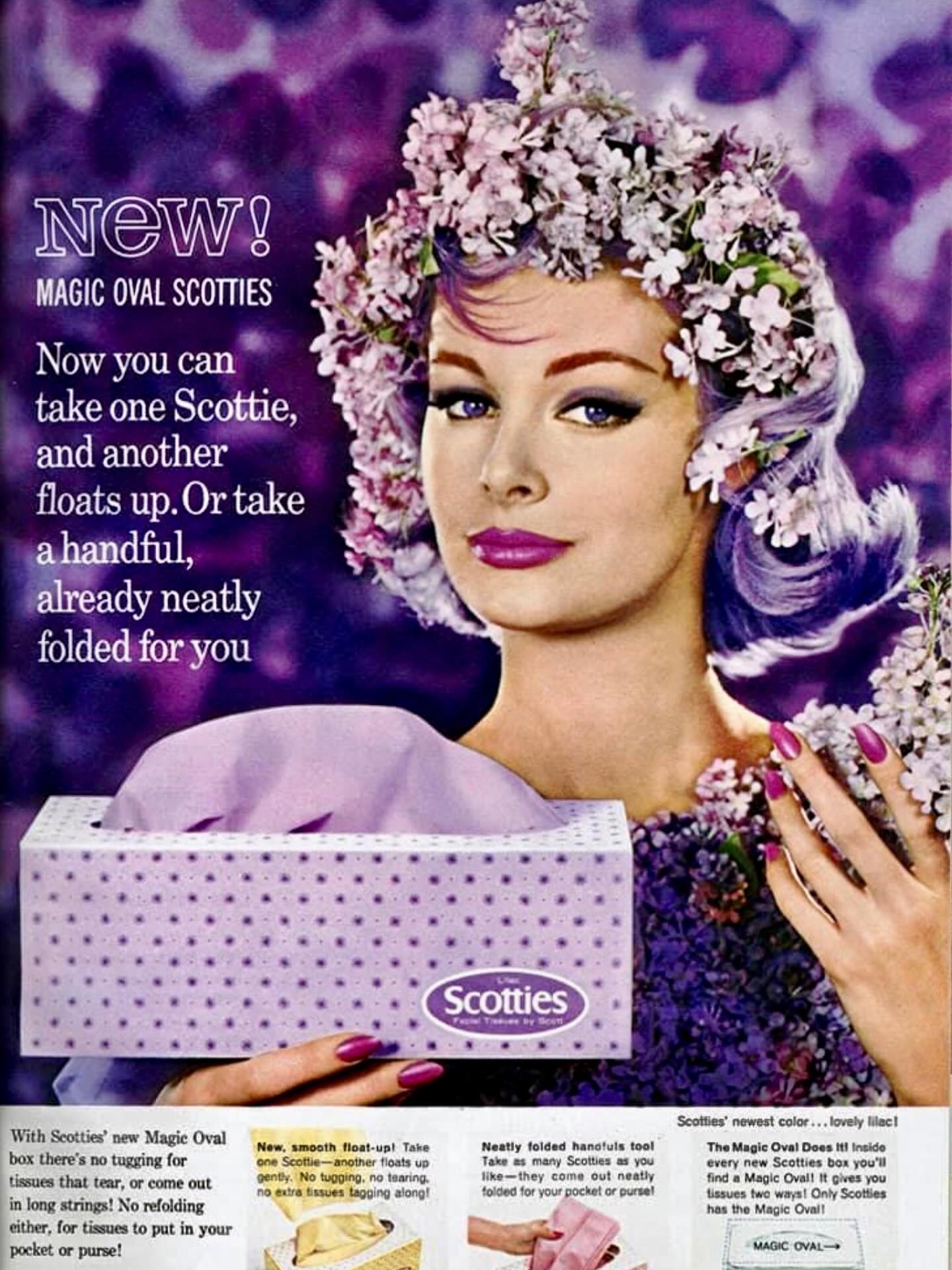 1961 SCOTTIES TISSUES ad. We need to bring these back!