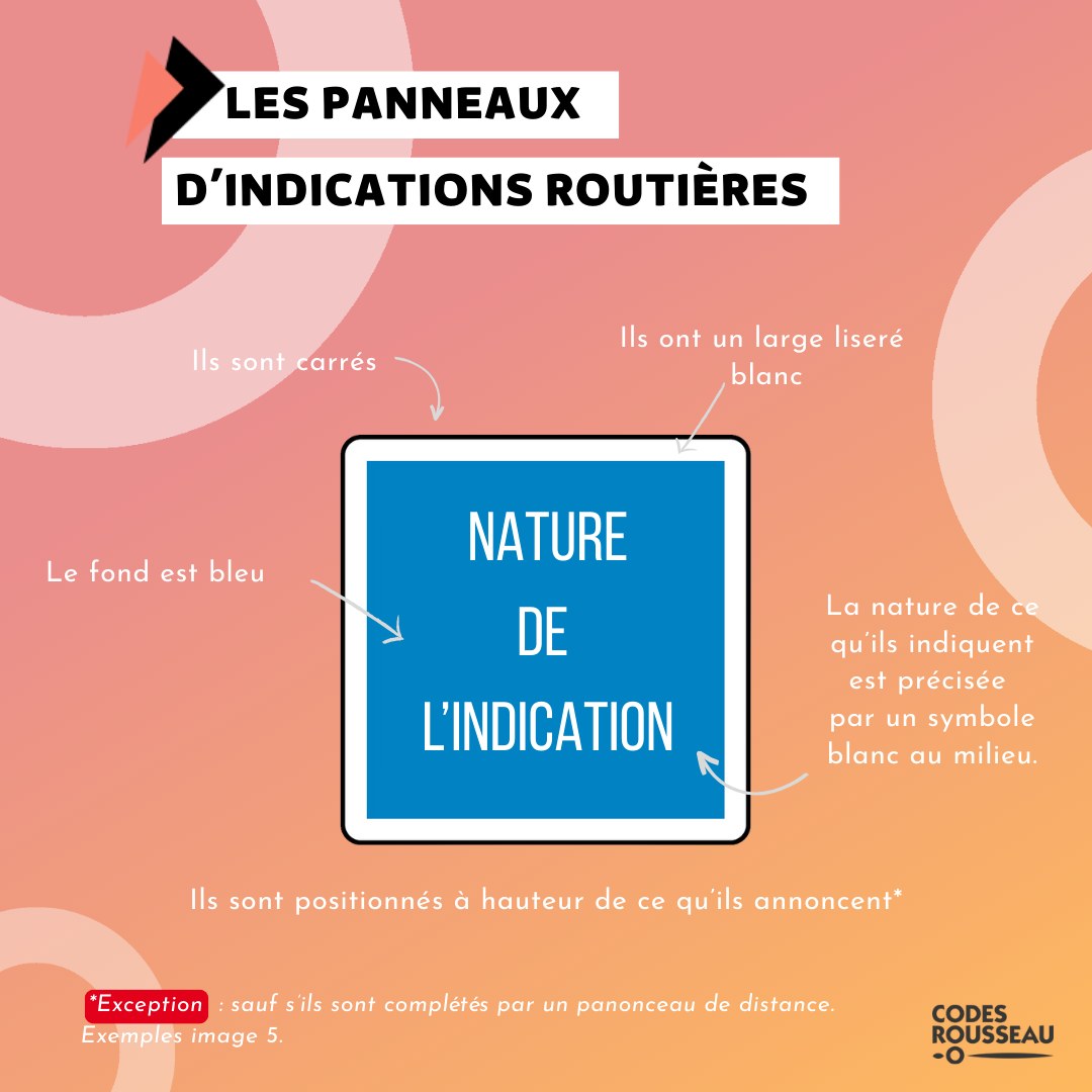 Codes Rousseau - 🚦 LES PANNEAUX D’INDICATION, ÇA VOUS... | Facebook