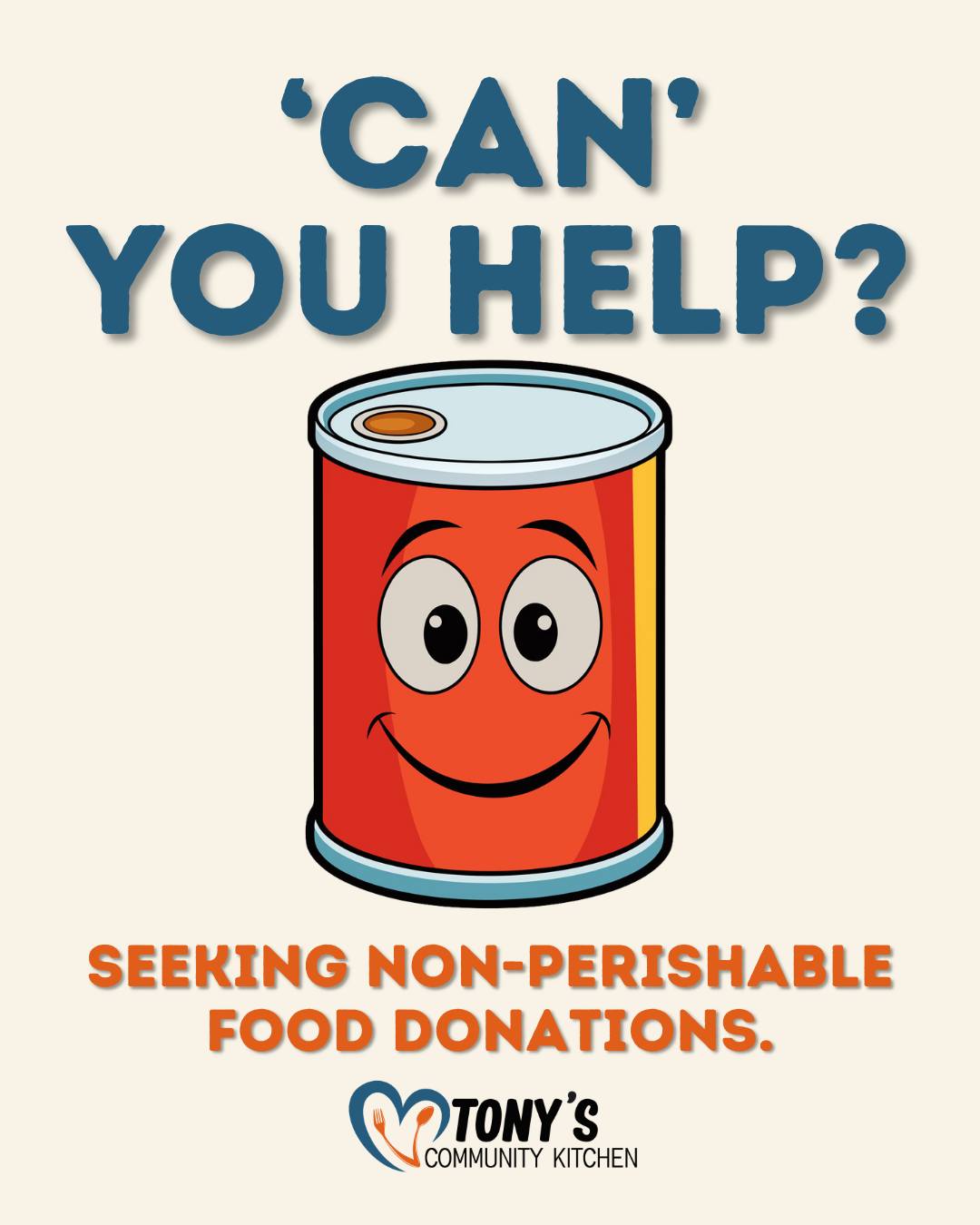 Tony’s Community | We Need Your Help – Non-Perishable Food Donations ...