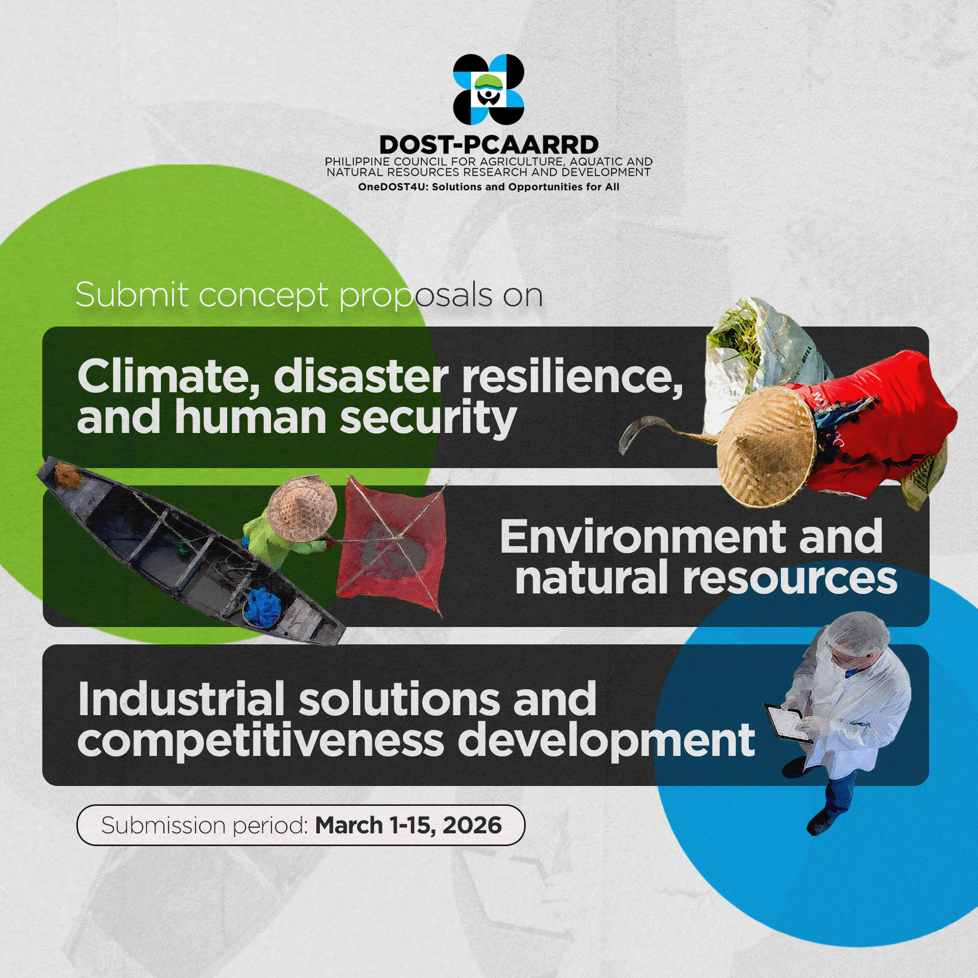 DOST PCAARRD - 𝐈𝐭’𝐬 𝐲𝐨𝐮𝐫 𝐭𝐢𝐦𝐞 𝐭𝐨 𝐦𝐚𝐤𝐞 𝐚𝐧 𝐢𝐦𝐩𝐚𝐜𝐭 𝐢𝐧 𝐭𝐡𝐞... | Facebook