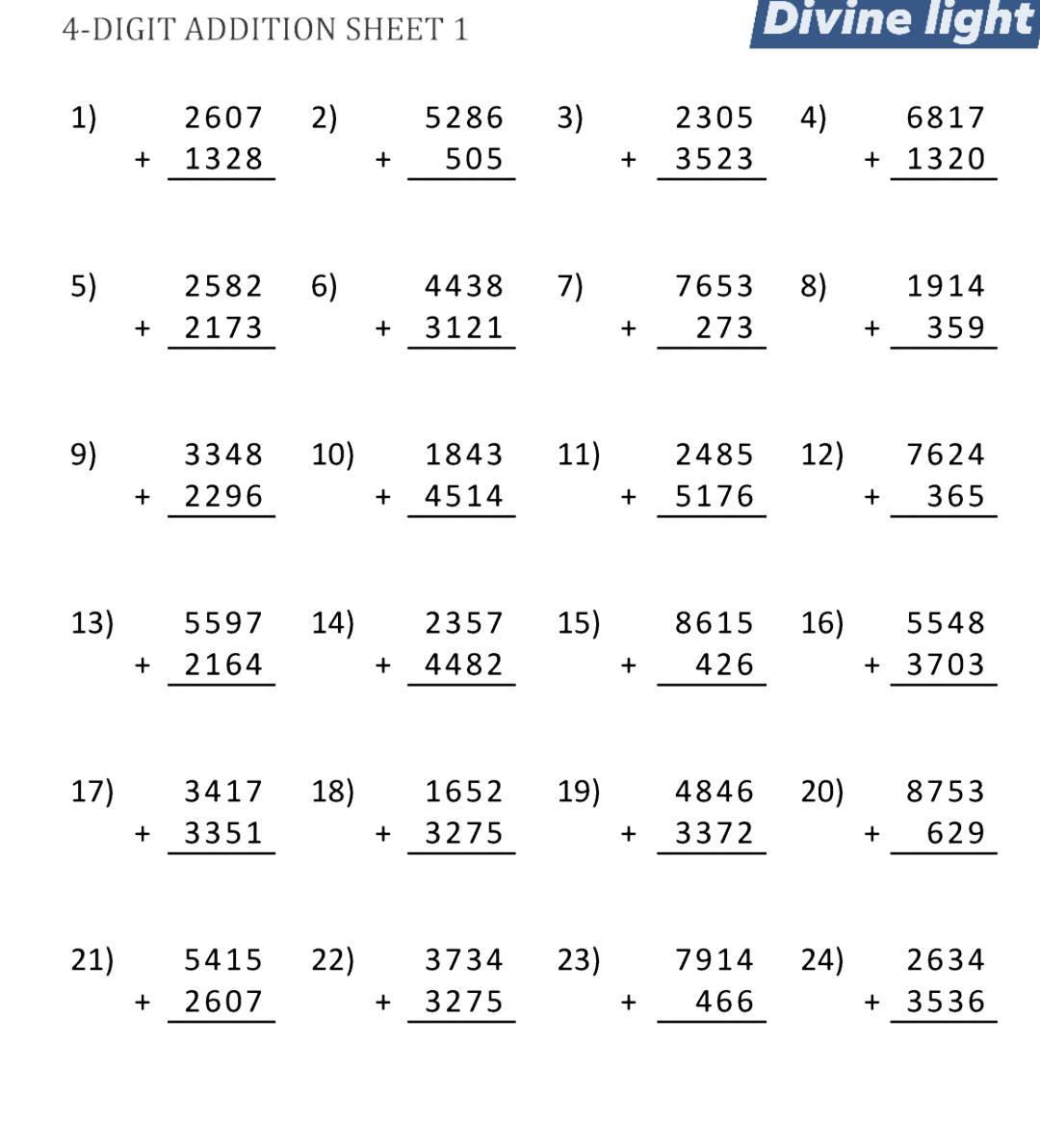 Math worksheets Addition... - Divine Light Special | Facebook
