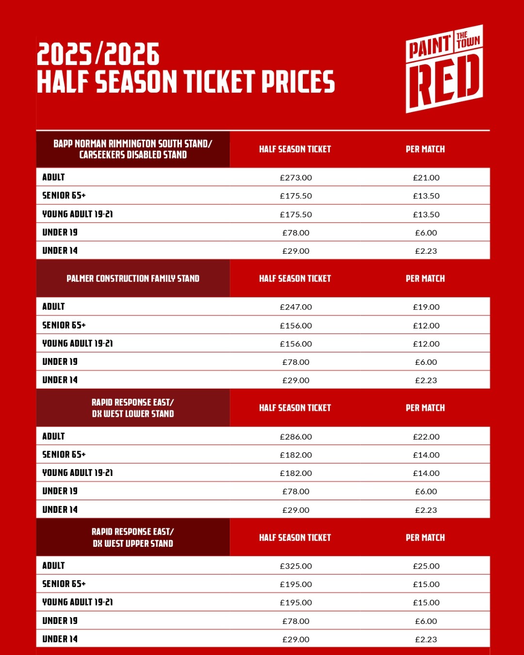 Barnsley - A breakdown of the 2025/26 Half Season ticket pricing 👇 ...