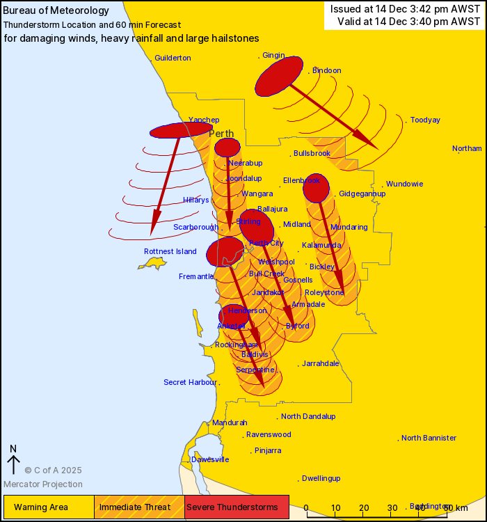 ⚠️SEVERE THUNDERSTORM WARNING⚠️... - Perth Weather Live | Facebook