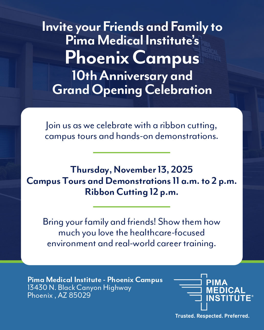 Join us for our 10th Anniversary... - Pima Medical Institute | Facebook