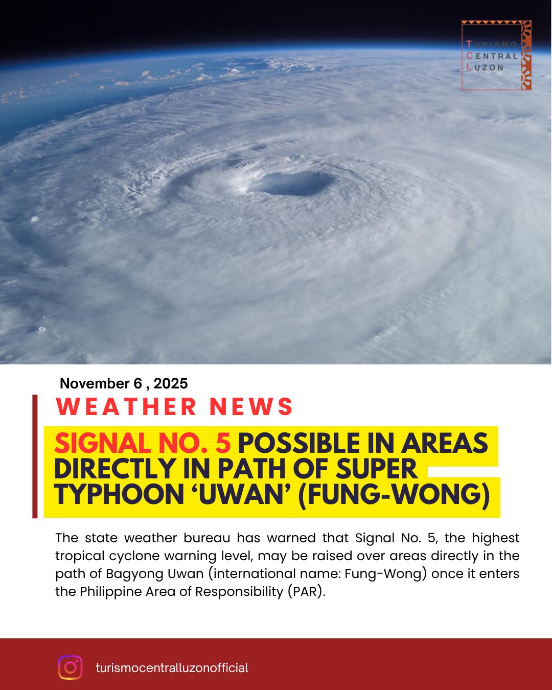 LOOK — Signal No. 5 Possible in... - Turismo Central Luzon | Facebook
