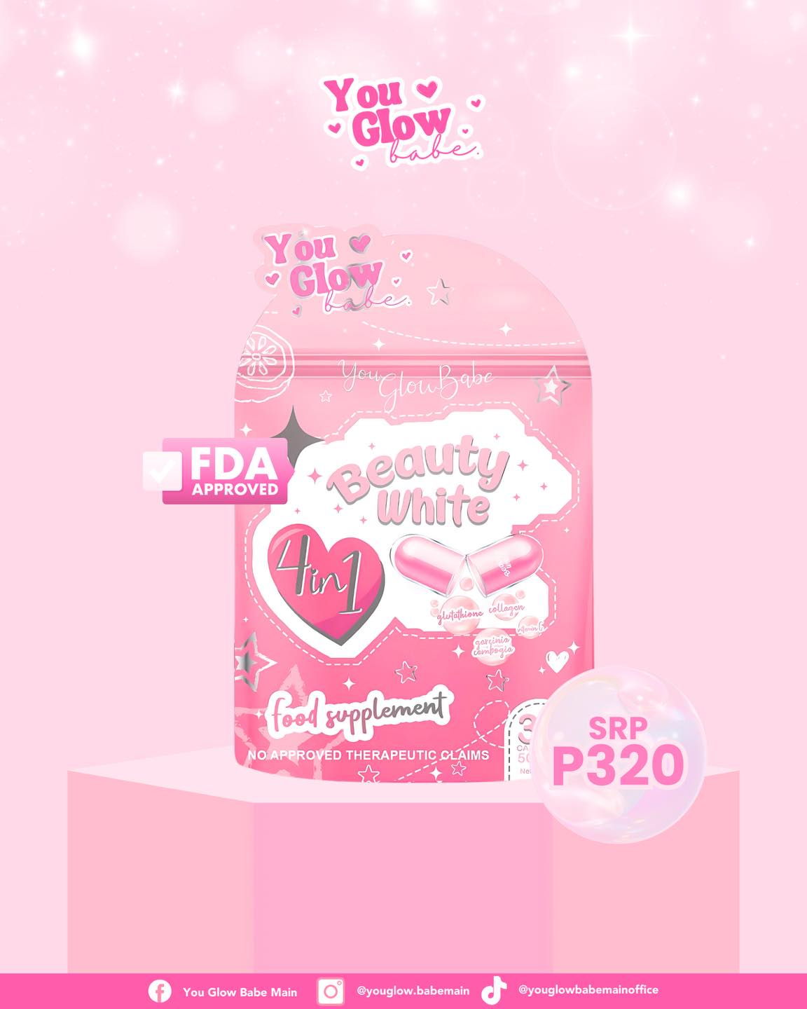 is you glow babe glutathione fda approved BACK IN STOCK‼️‼️‼️ The Beauty White Capsule by here again to grace us with its new and upgraded look! ✨🎀 You can now wrap your beauty routine in Supplement