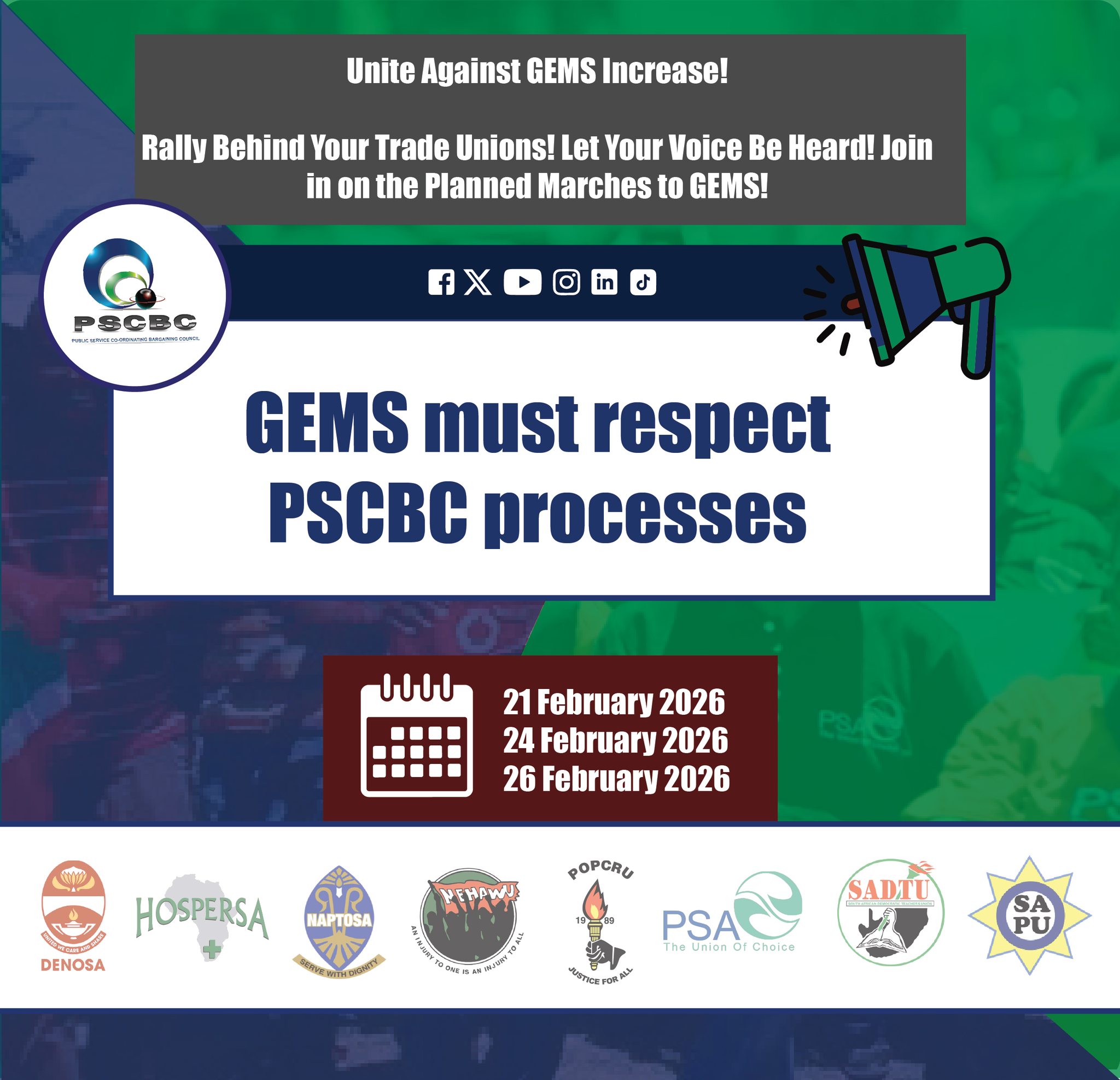 PSCBC - United Against Gems Increase! Rally Behind Your Trade Unions ...