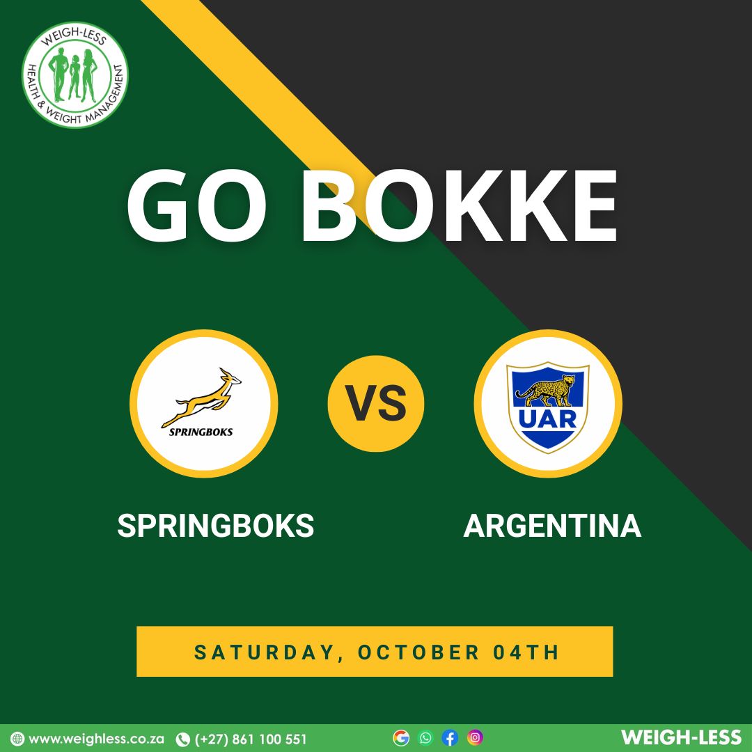 Weigh-Less - Go Bokke! The Springboks will play their... | Facebook