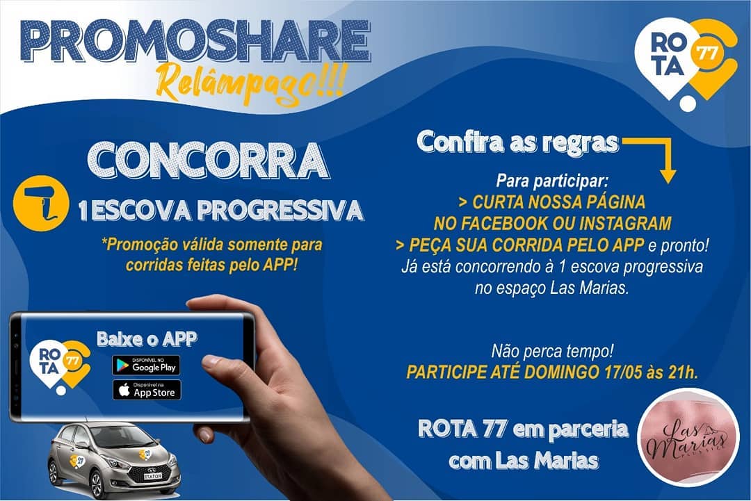 Rota - 🔵PROMOSHARE🔵 RELÂMPAGO⚠️ 📢 VÁLIDO SOMENTE PARA CORRIDAS FEITAS ...