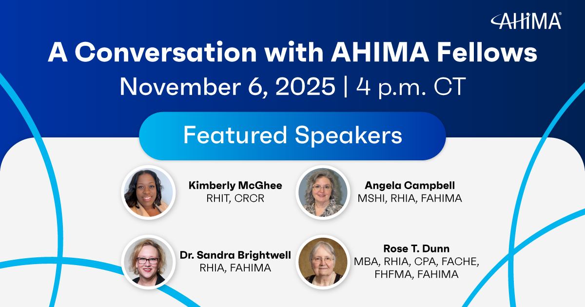 American - A Conversation with AHIMA Fellows is happening tomorrow ...