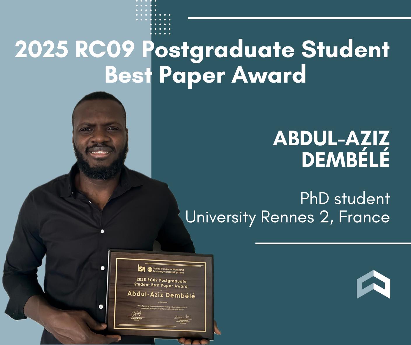 🏆 RC09 is pleased to once again congratulate Abdul-Aziz Dembélé, PhD ...