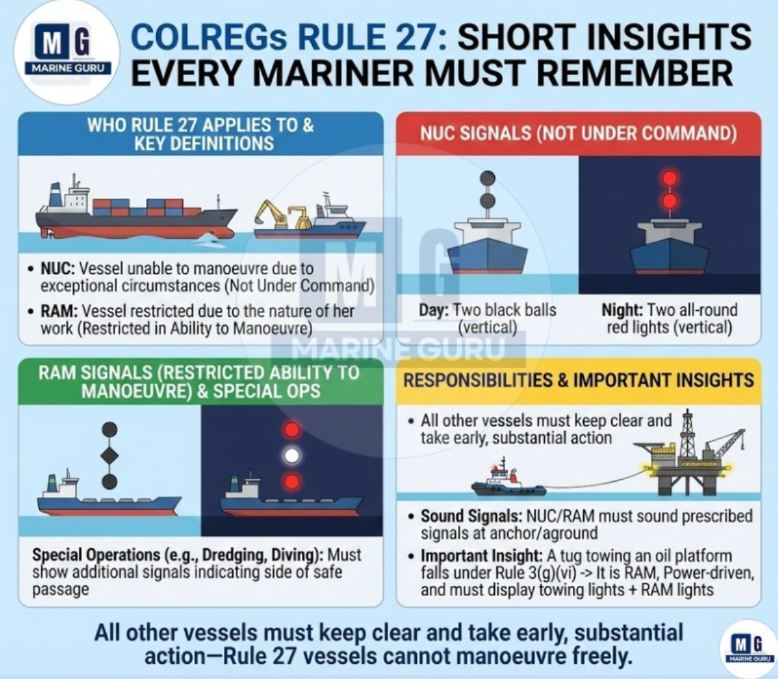 Marine - ⚓ COLREGs Rule 27 — Short Insights Every Mariner Must Remember ...