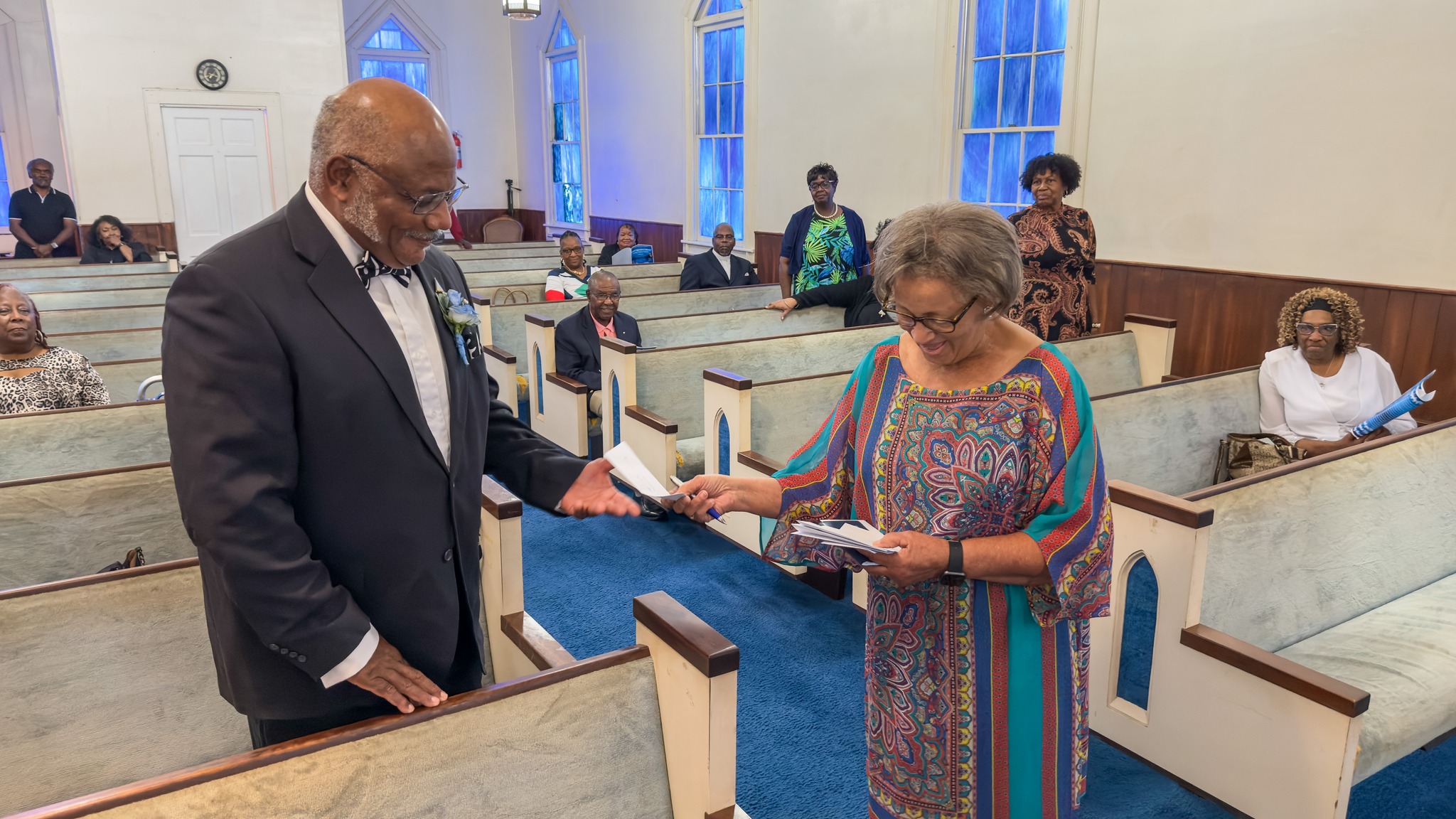 St. - Sis. Sadie Freeman presents Rev. Clemmons with gifts from various ...