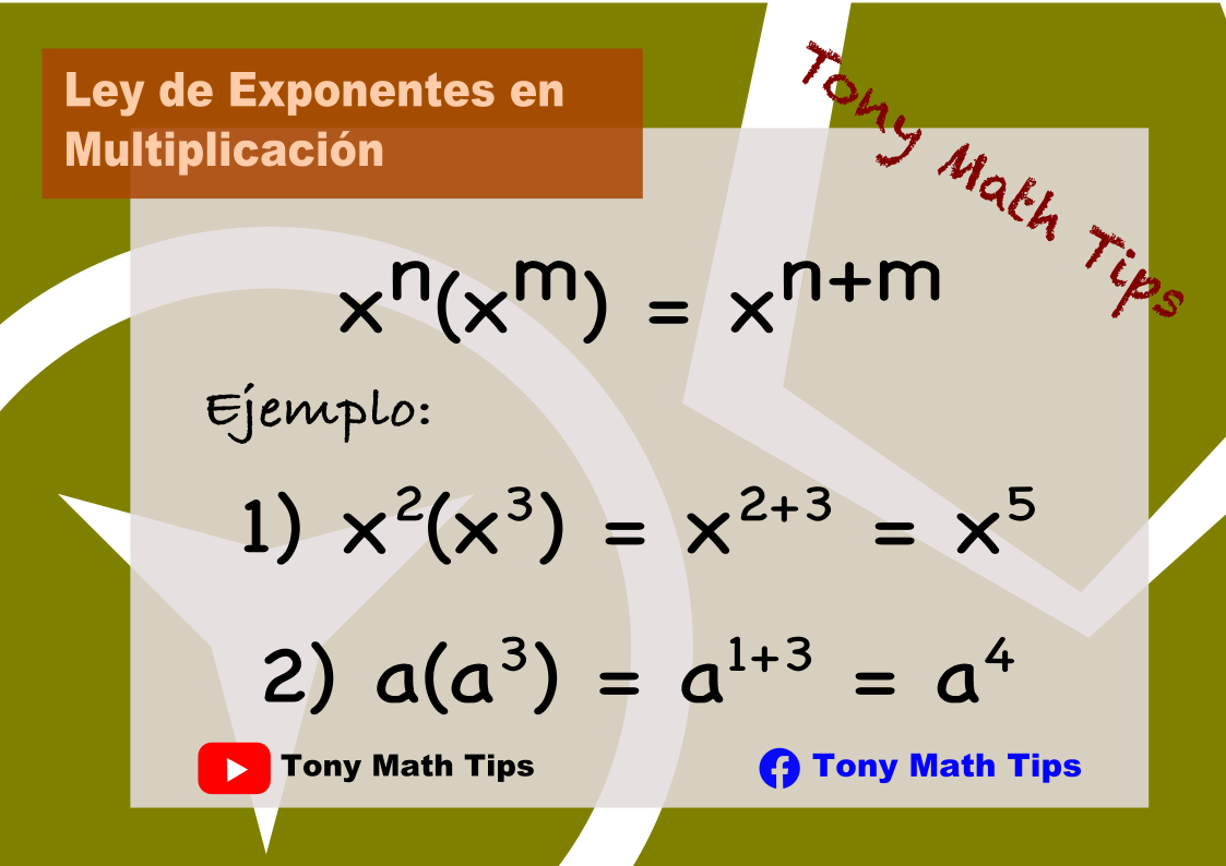 Tony - Ley de Exponentes en Multiplicación! #tonymathtips #tonymath # ...