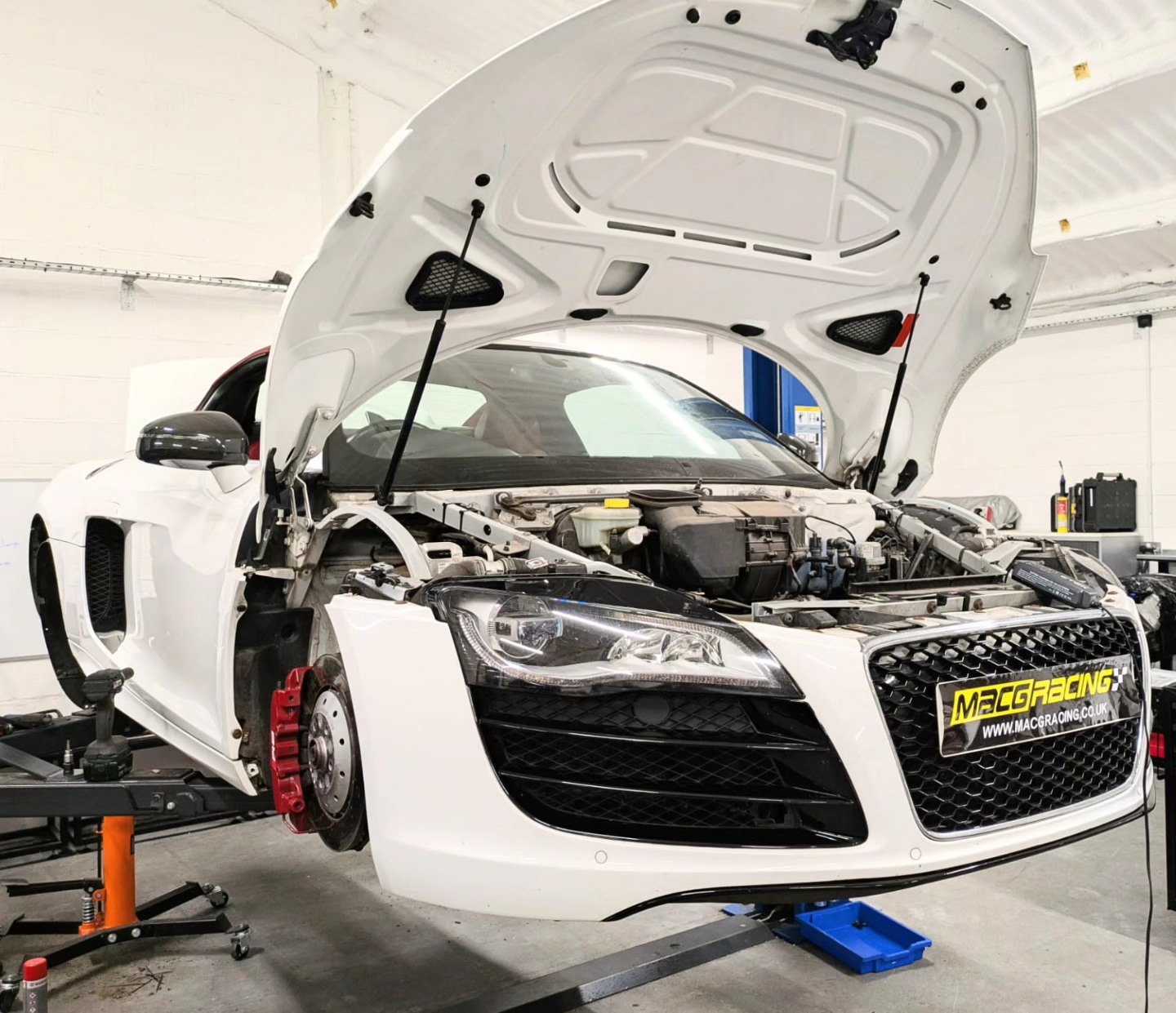 MacG - This stunning #V10 #audi #R8 is in with us for a host of work ...