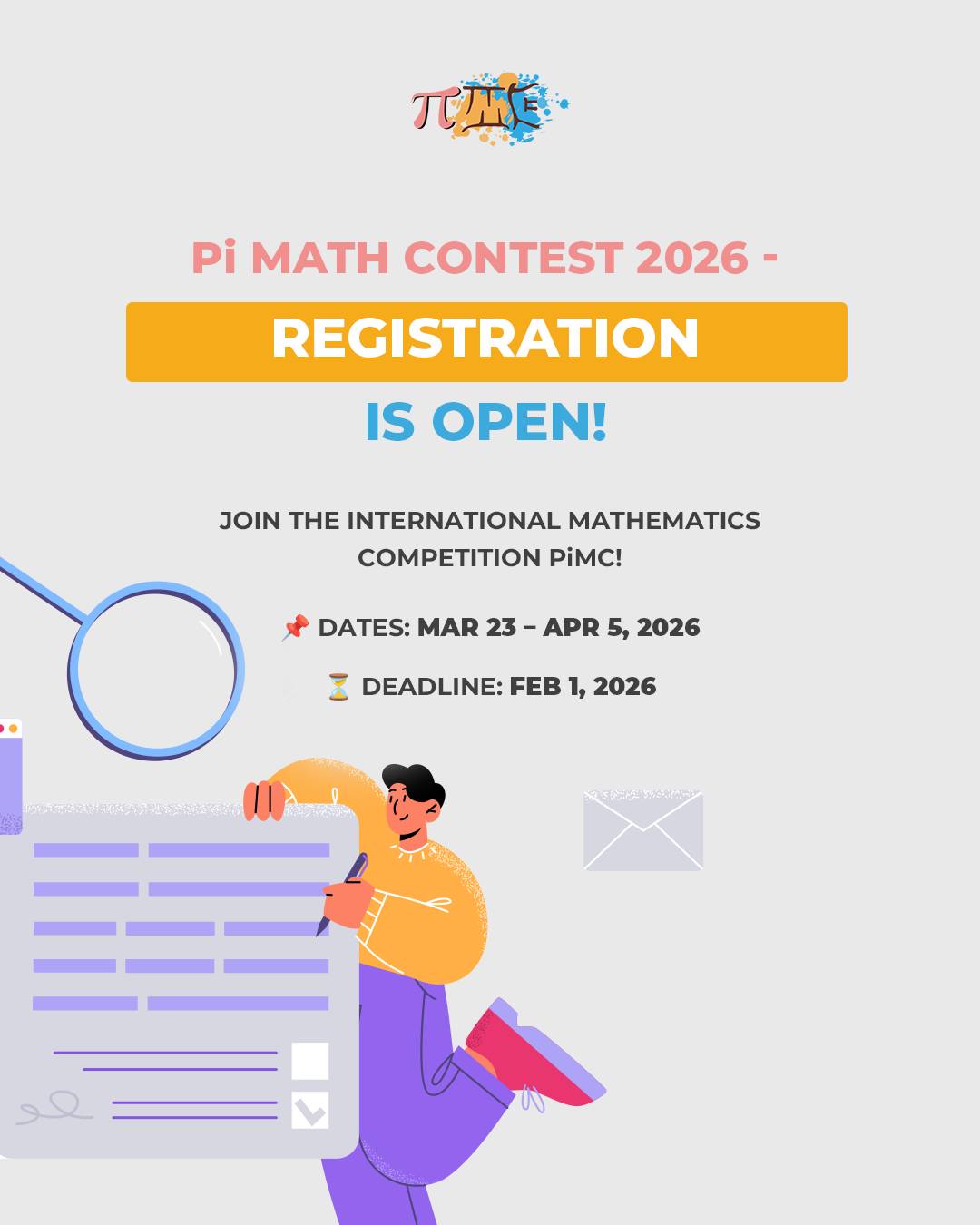 PiMC - Registration is officially open for #PiMathContest2026 ! 🎉 Give ...
