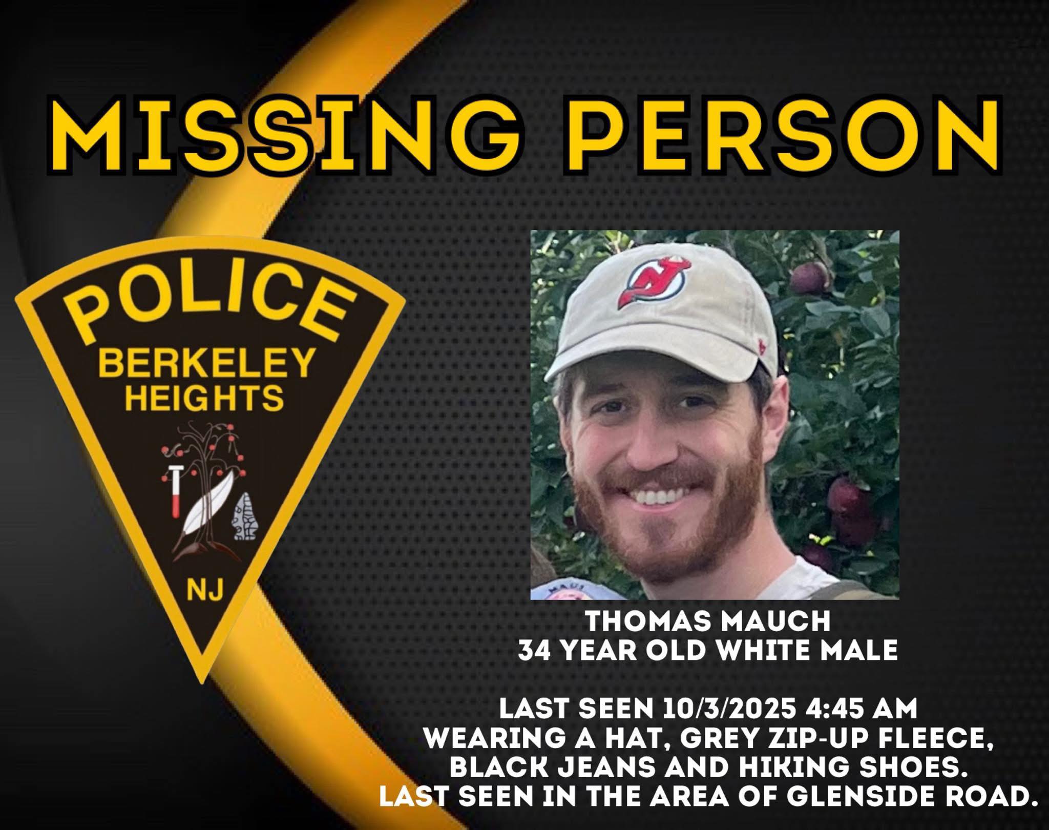 Summit Police seek information on missing person Mr. Thomas Mauch