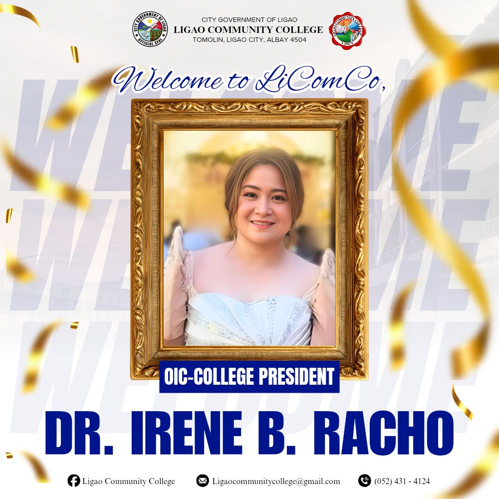 𝐃𝐫. 𝐈𝐫𝐞𝐧𝐞 𝐁. 𝐑𝐚𝐜𝐡𝐨 𝐓𝐚𝐤𝐞𝐬 𝐇𝐞𝐥𝐦 𝐚𝐬... - Ligao Community College | Facebook