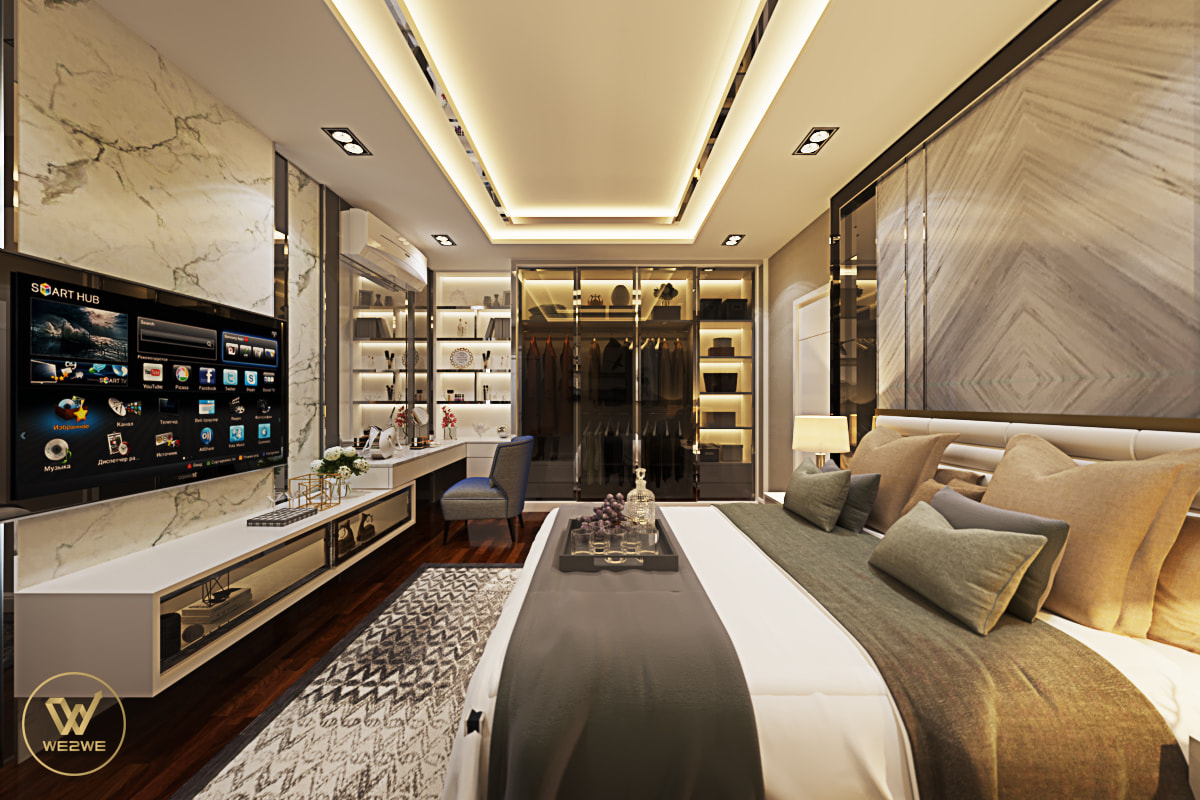 ห้องนอนสไตล์ Modern Luxury สวยหรู ดูละมุน เนื่องด้วยตอนนี้มีโรคระบาด ...