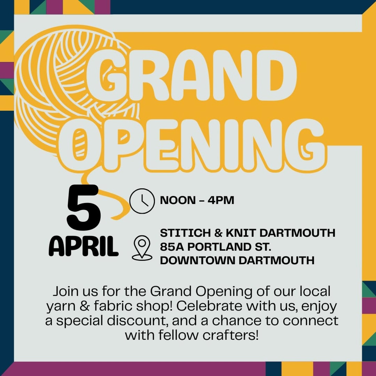Halifaxnoise - April 5 From @stitchandknitdartmouth — 🎉 We’re thrilled ...
