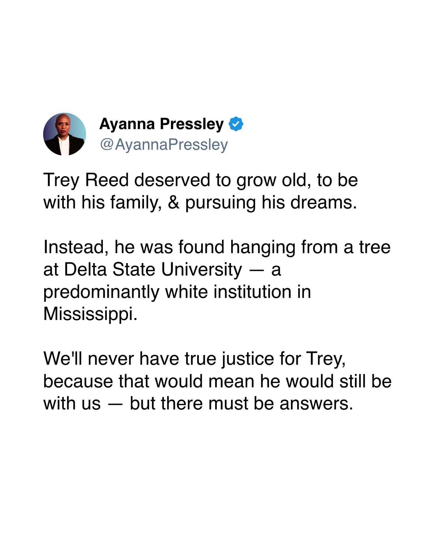 MoveOn - There must be a full and thorough investigation into Trey Reed ...