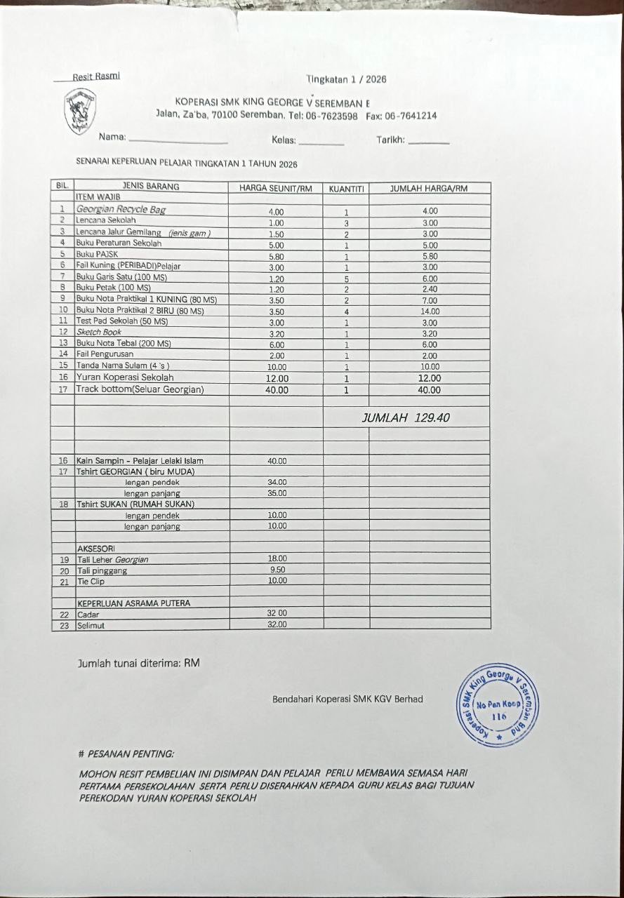 SMK King George V, Seremban Official | Seremban
