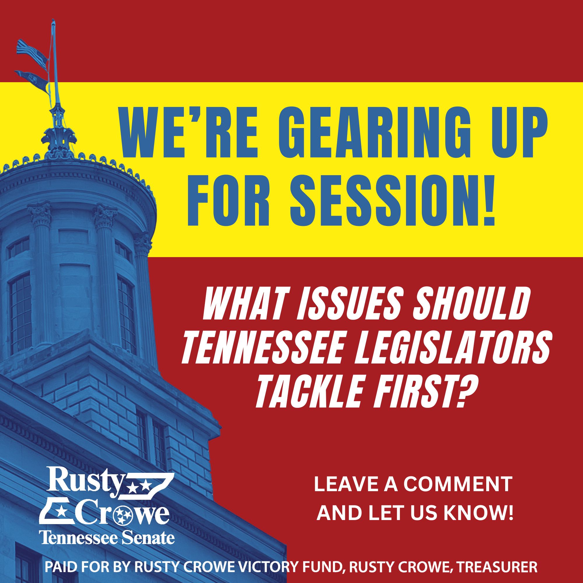 As we gear up for session... - State Senator Rusty Crowe | Facebook
