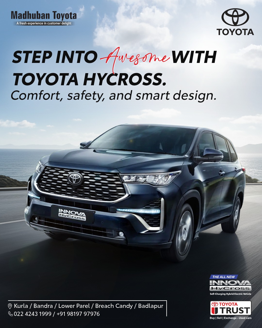 Experience the awesome side of every drive with the Toyota Hycross