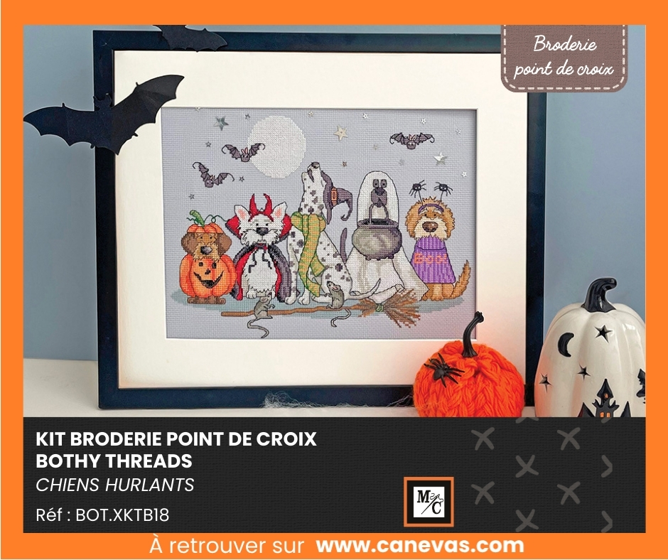 Wallphantom Animaux Chien de compagnie Kit de broderie croisée 11CT tissu imprimé,Chien Corgi,Kit de broderie au point de croix pour adultes et enfants,11CT estampillés,40x50cm