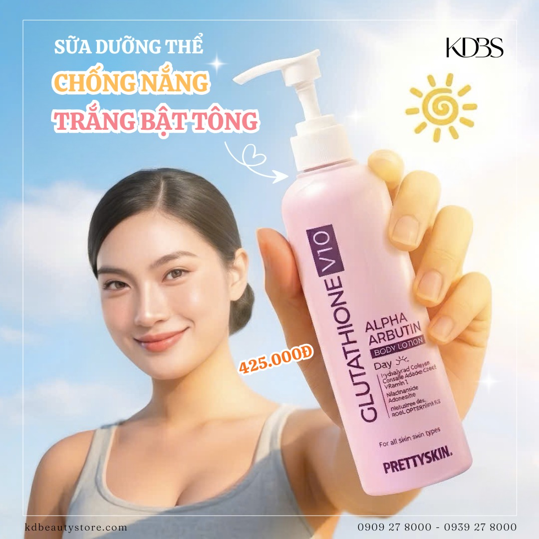 prettyskin glutathione v10 alpha arbutin body lotion NÂNG TÔNG CHỐNG NẮNG - TỰ TIN CẢ NGÀY | 1 bước bôi kem = 2 công dụng warrior labz bpc 157 Either Size:30 sticks
