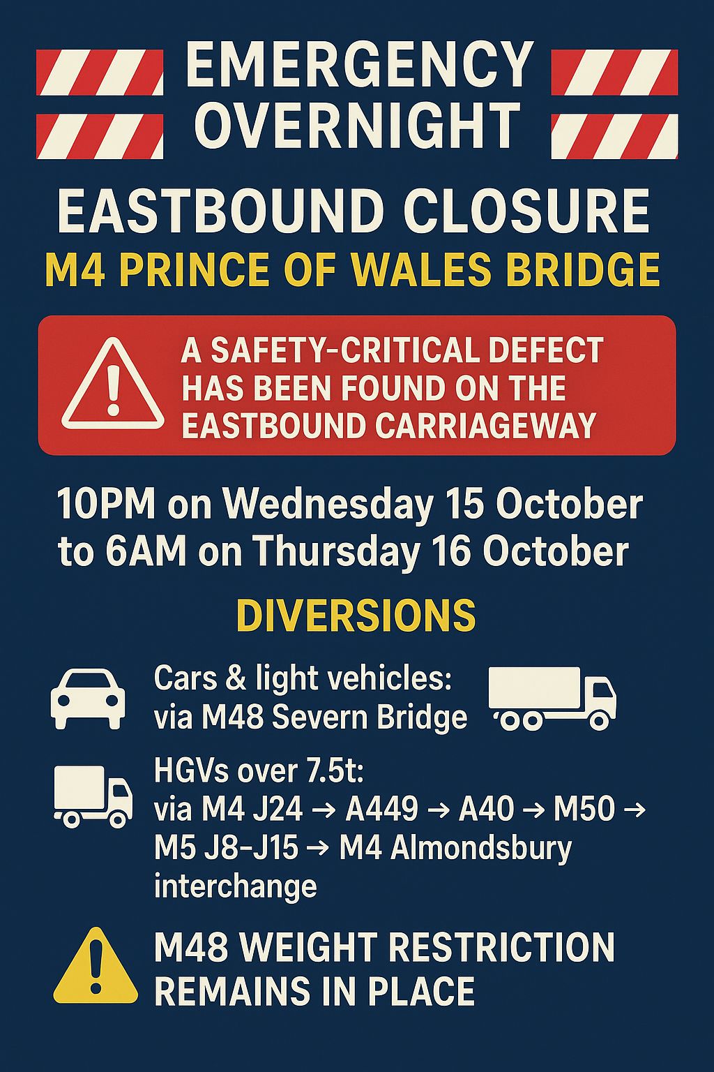 UKcheckpoints.info - 🚧 Emergency Overnight Closure – M4 Prince of Wales ...