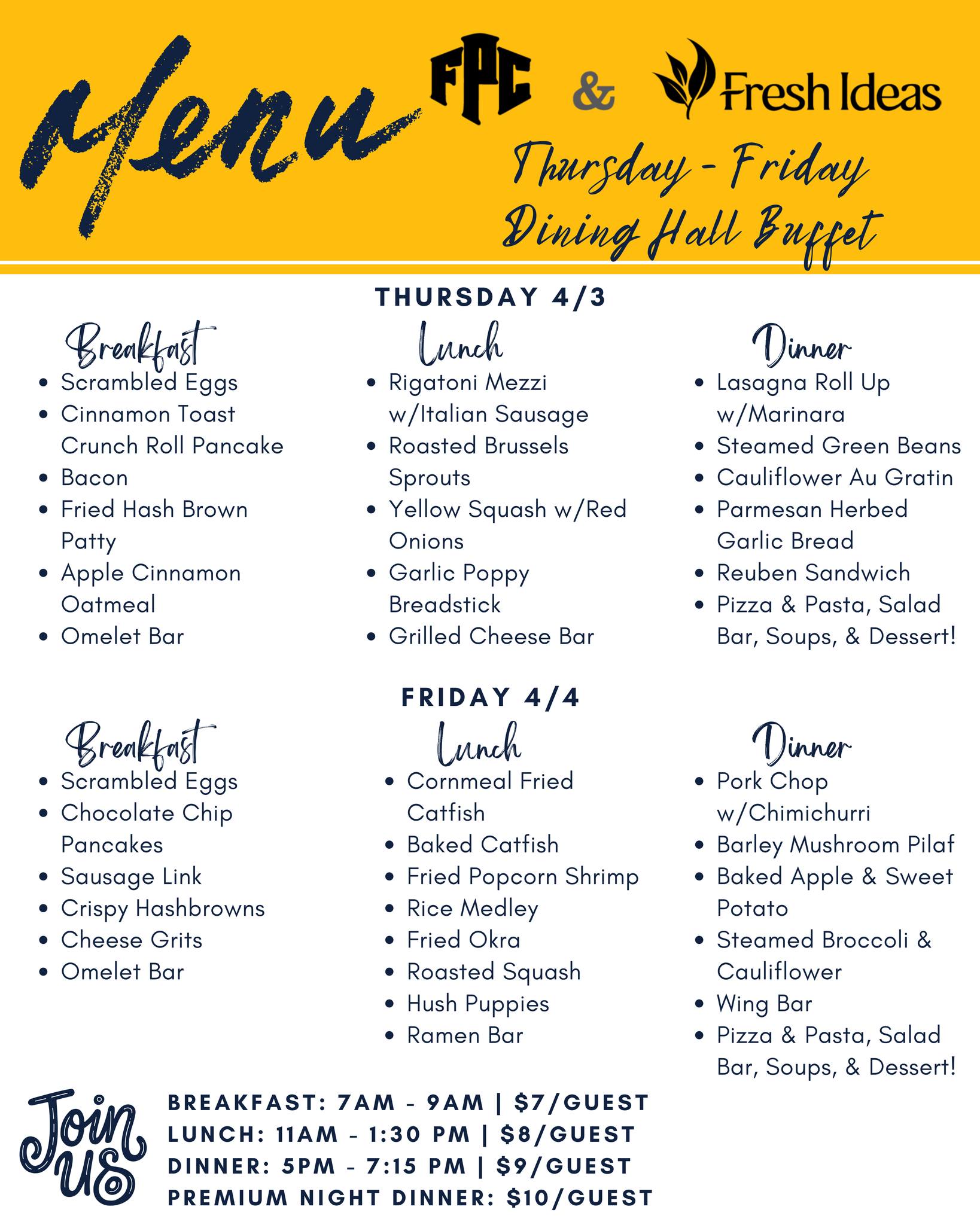 Frank - 🍽️ End the Week with a Delicious Meal at the FPC Dining Hall! 🍽 ...