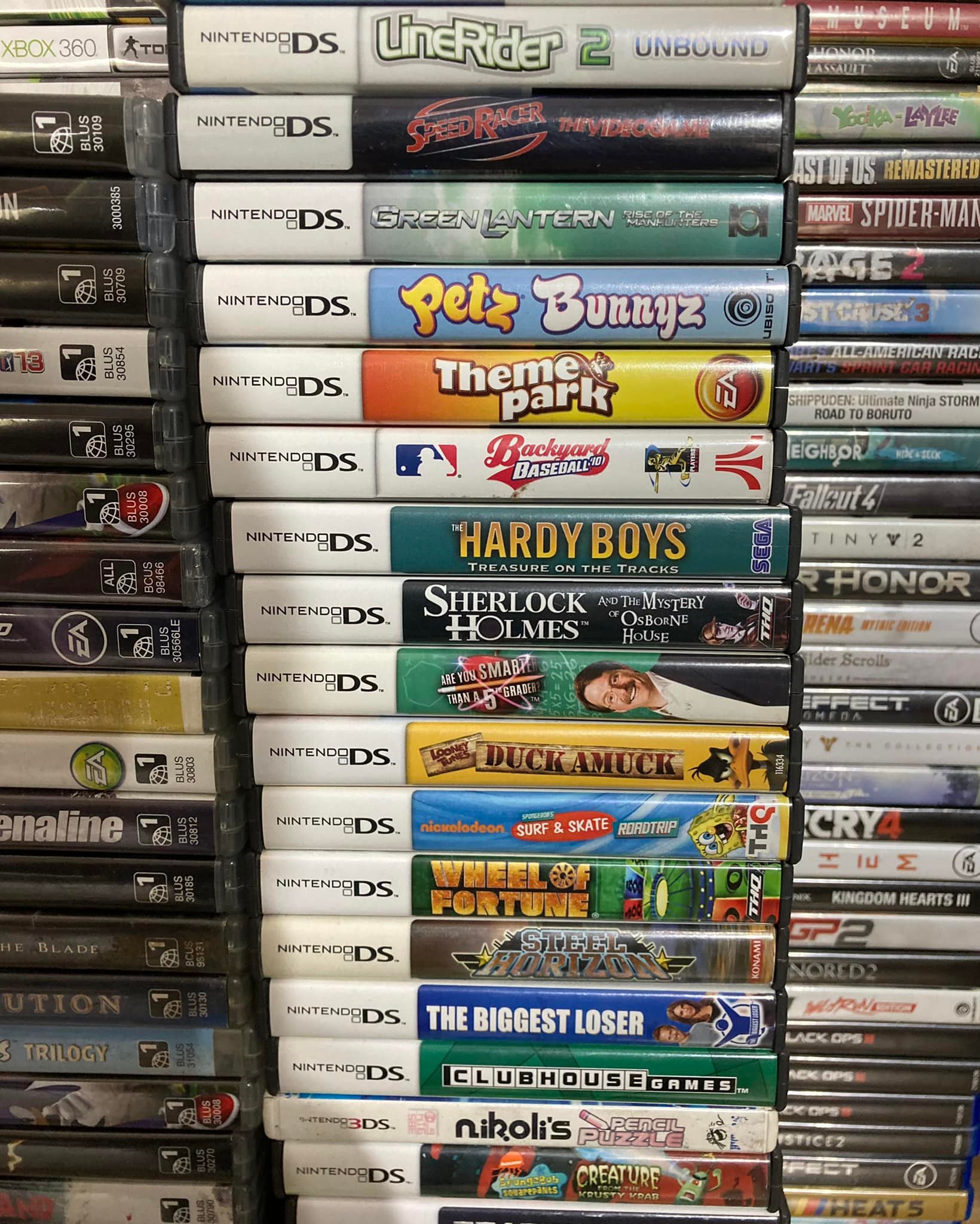 8 Nintendo DS games, including SimCity Creator, Dodgeball, Brain