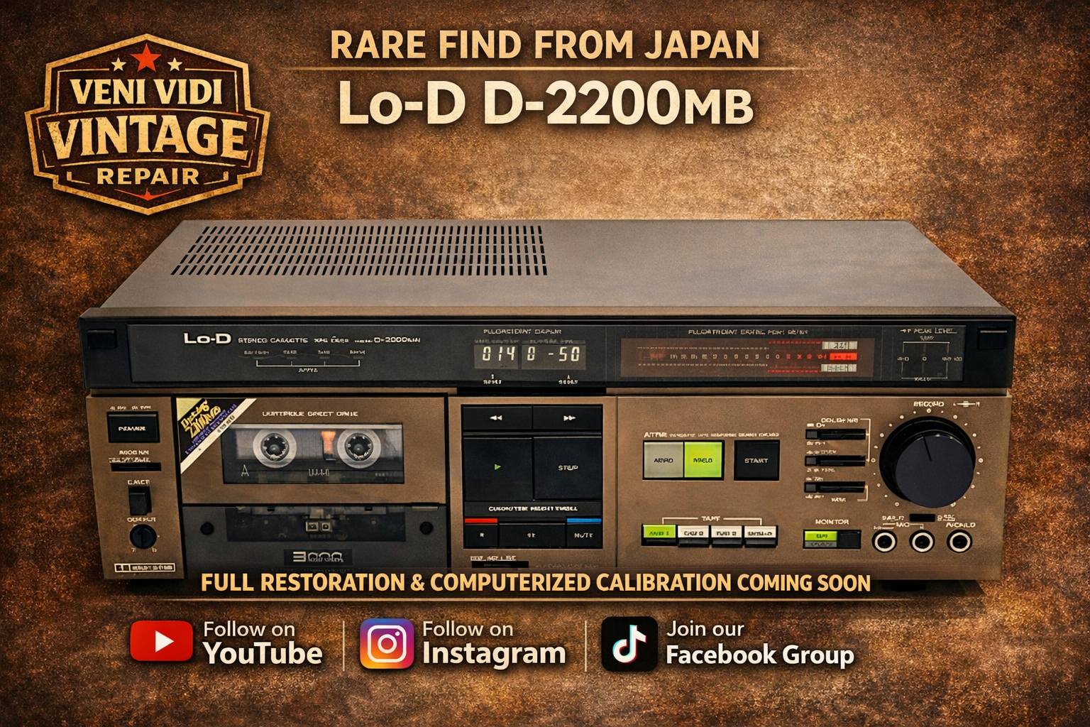 Restoring rare Lo-D Hitachi D-2200MB cassette deck with dbx noise