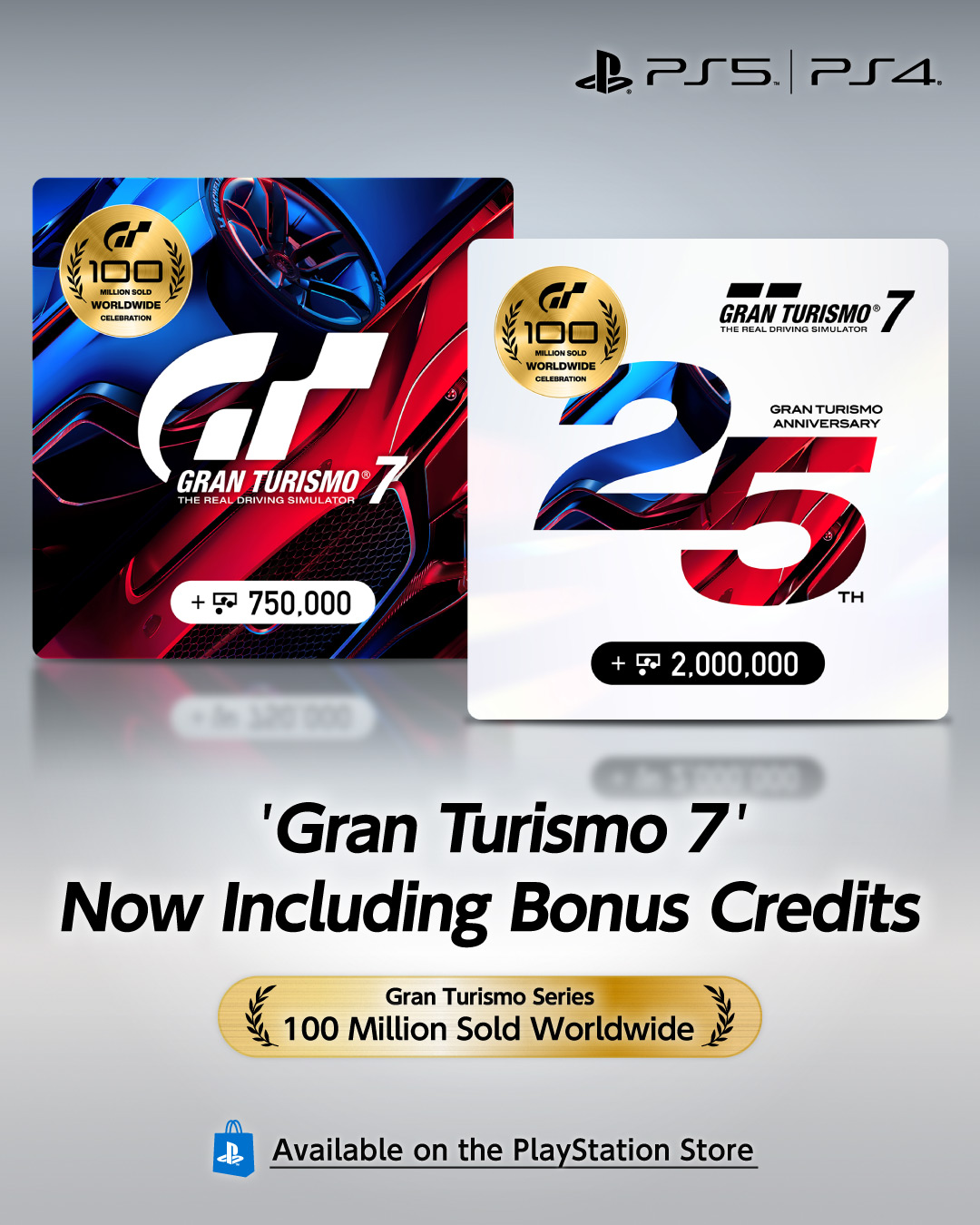 Gran - Celebrating 100M sold worldwide, Gran Turismo 7 now