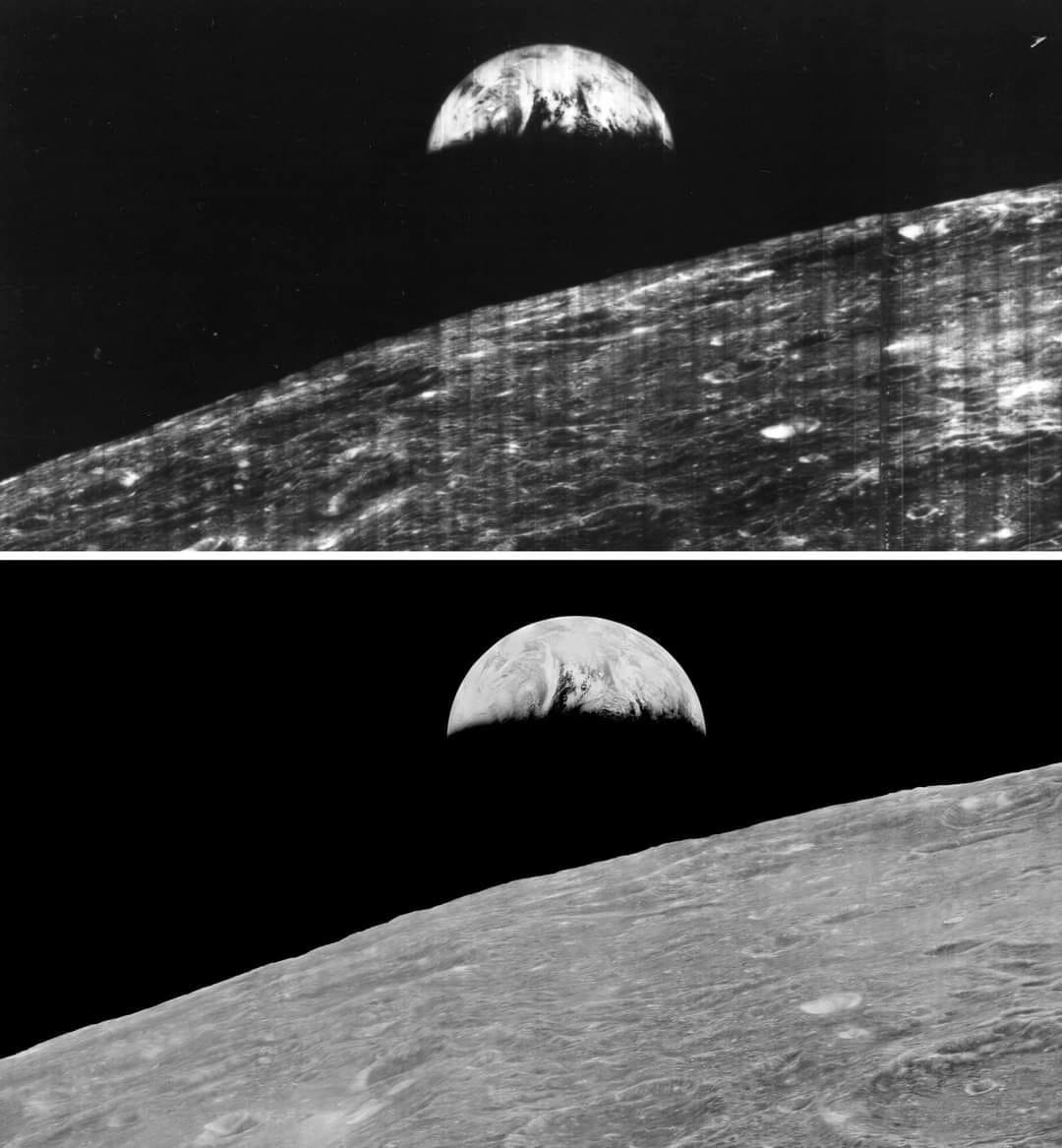 First photos of Earth from space in 1966 and 1968