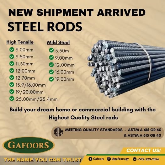 Gafoors - New Shipment of High-Quality Steel Rods has... | Facebook