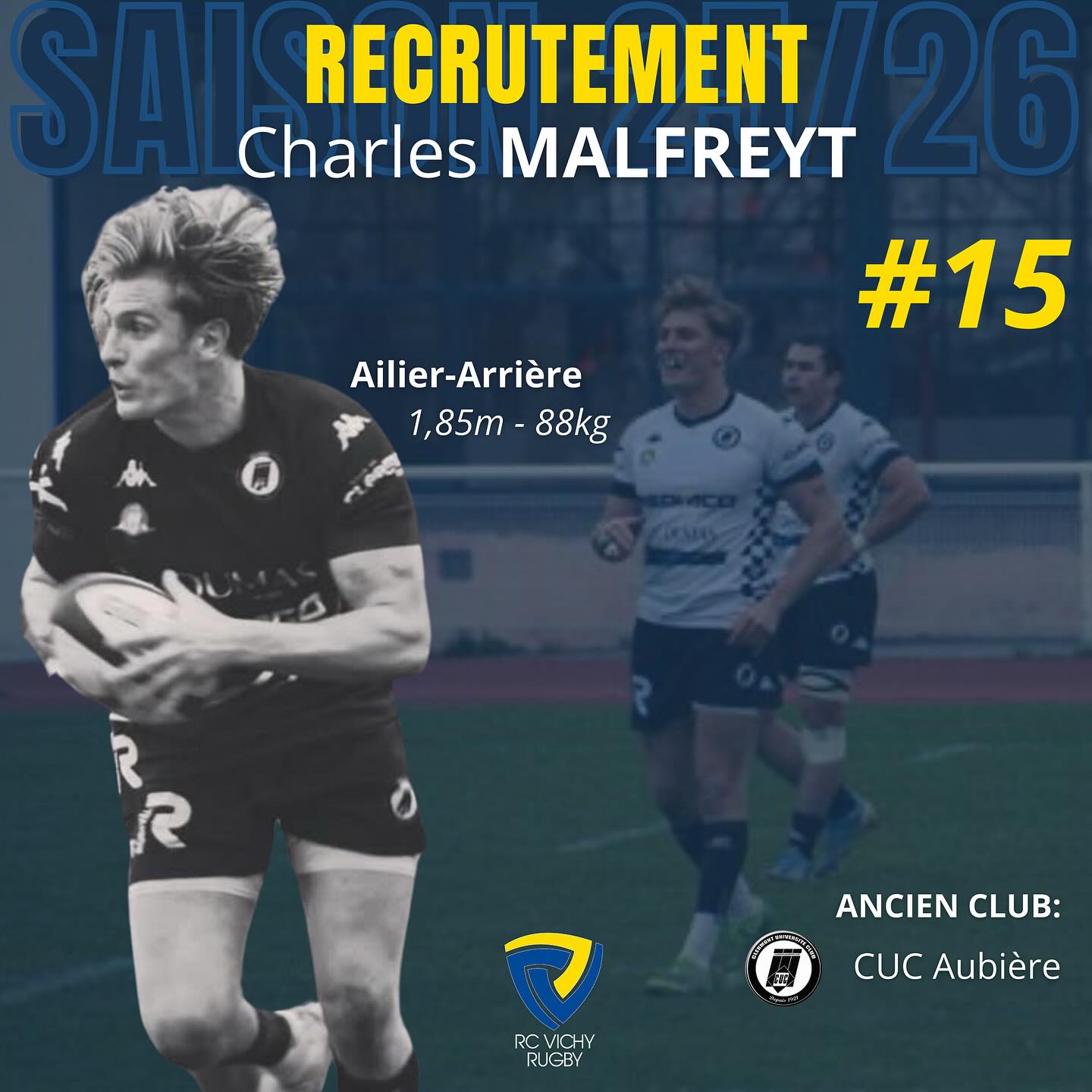 RC Vichy Rugby - 🔥 Recrue 2025 #2 : Bienvenue à Charles... | Facebook