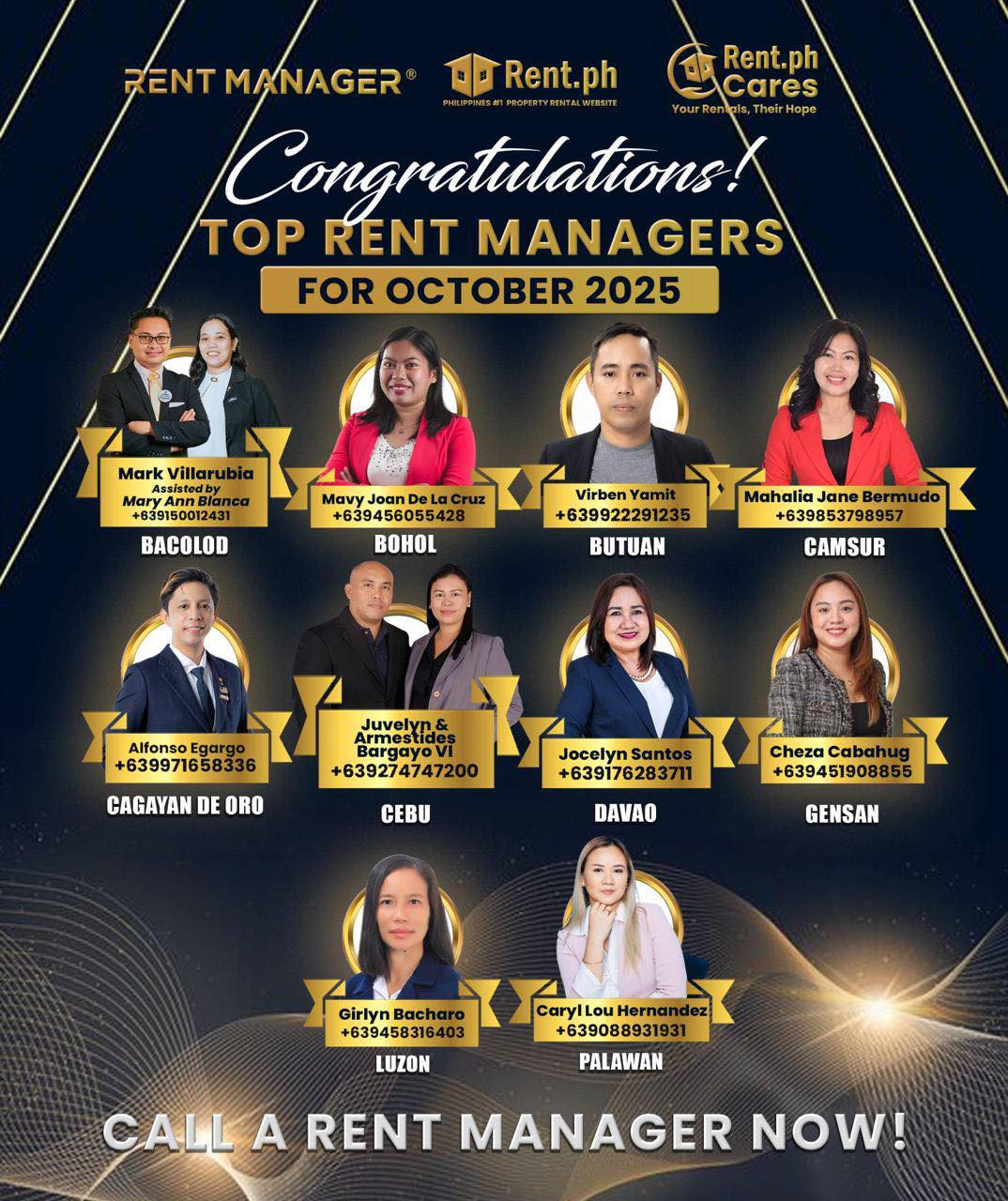 Rent.ph - Rent.ph Names October 2025's Outstanding Rent Managers Across ...