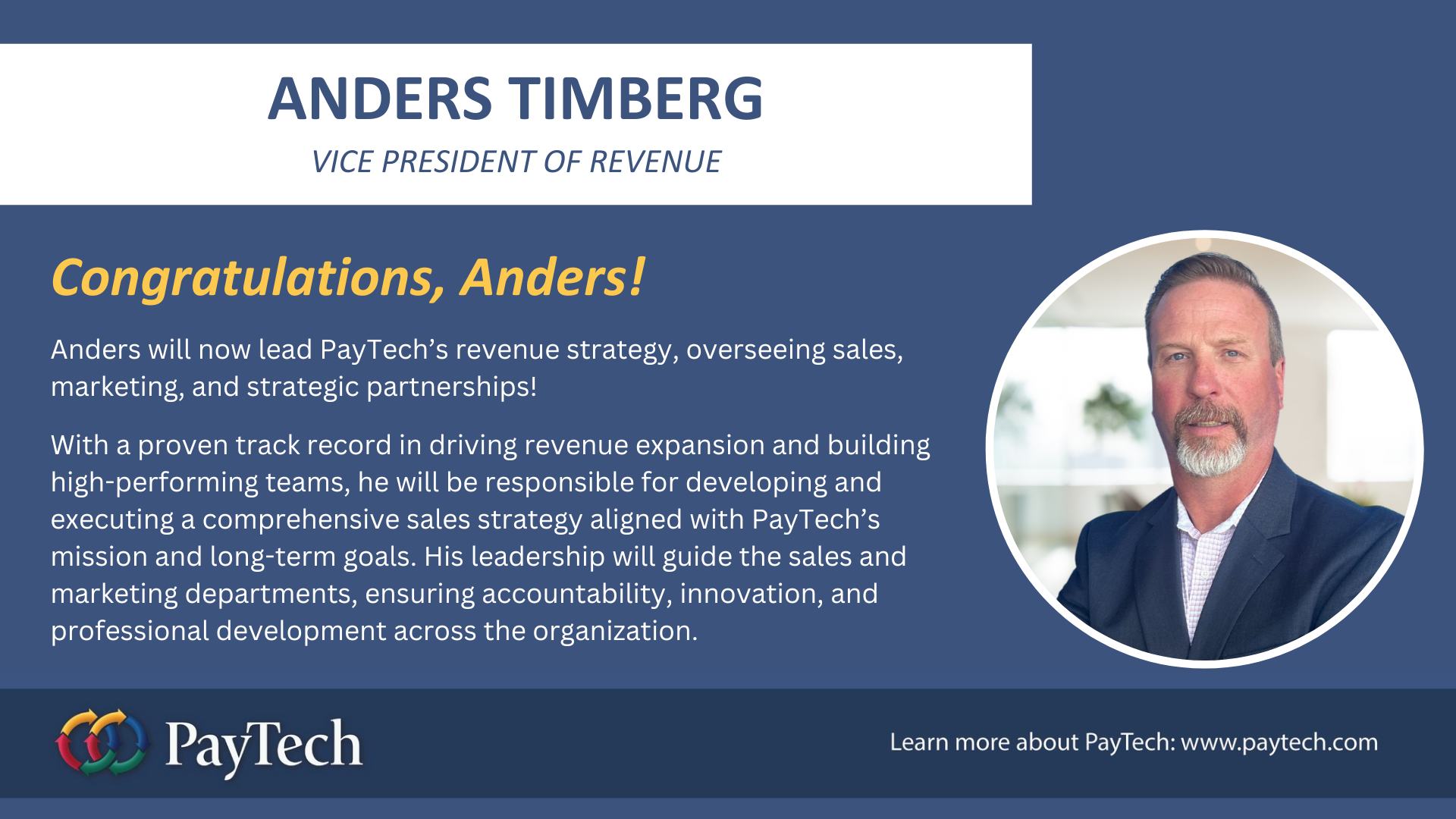 PayTech - Please join us in congratulating Anders Timberg on his recent ...