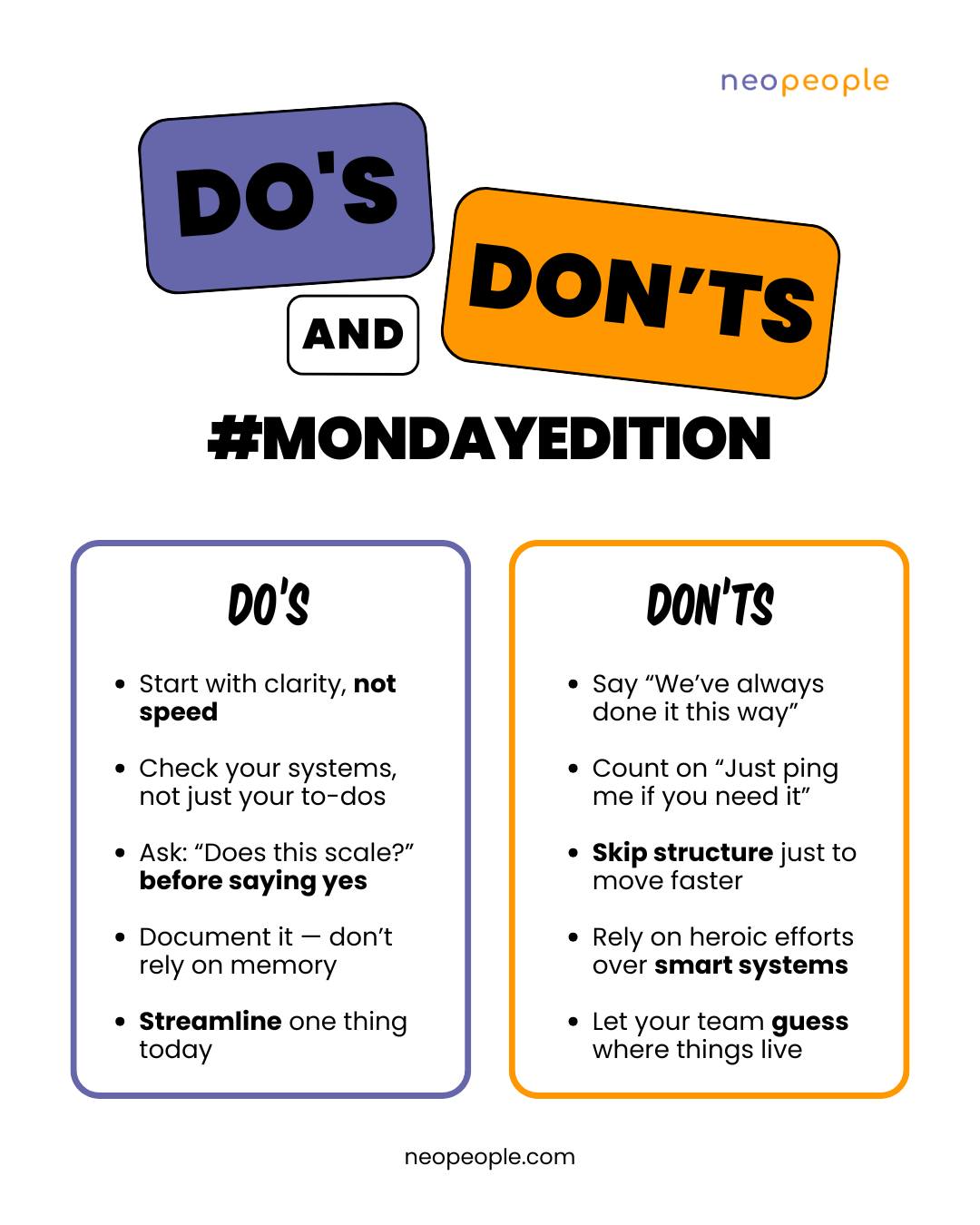 NeoPeople - Mondays get messy fast — especially when your systems rely ...