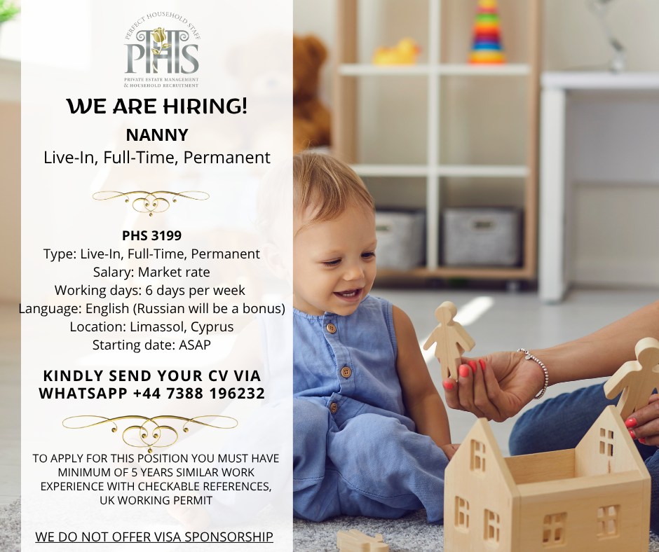 Live-in nanny available for hire worldwide