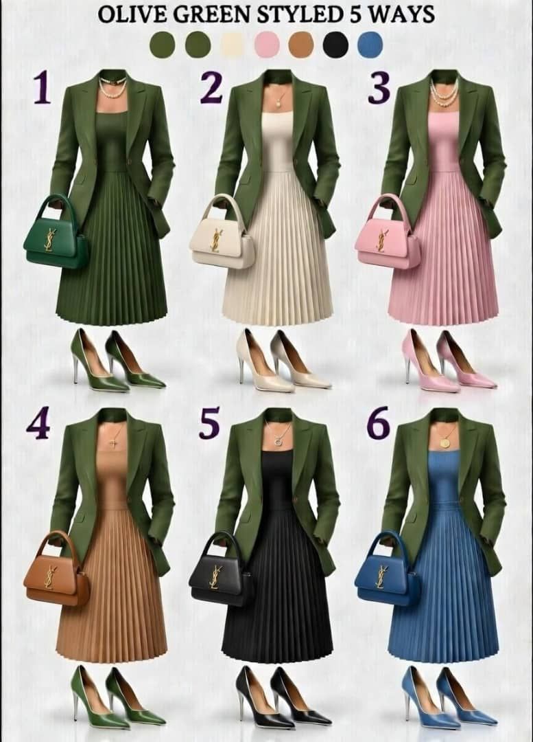 Your weekend-perfect look incorporates shades of green mixed with