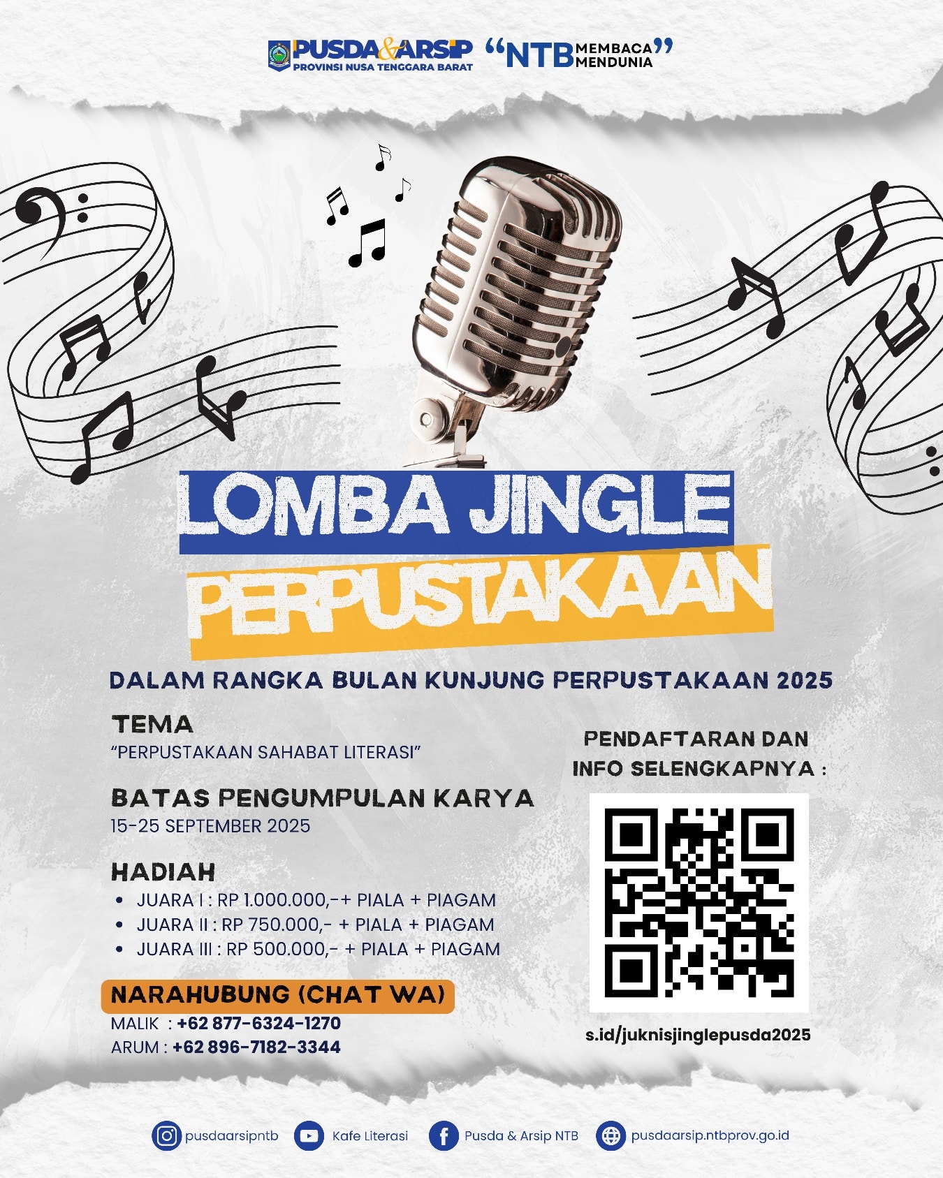 🎶 LOMBA JINGLE PERPUSTAKAAN 2025 🎶... - Pusda & Arsip NTB | Facebook