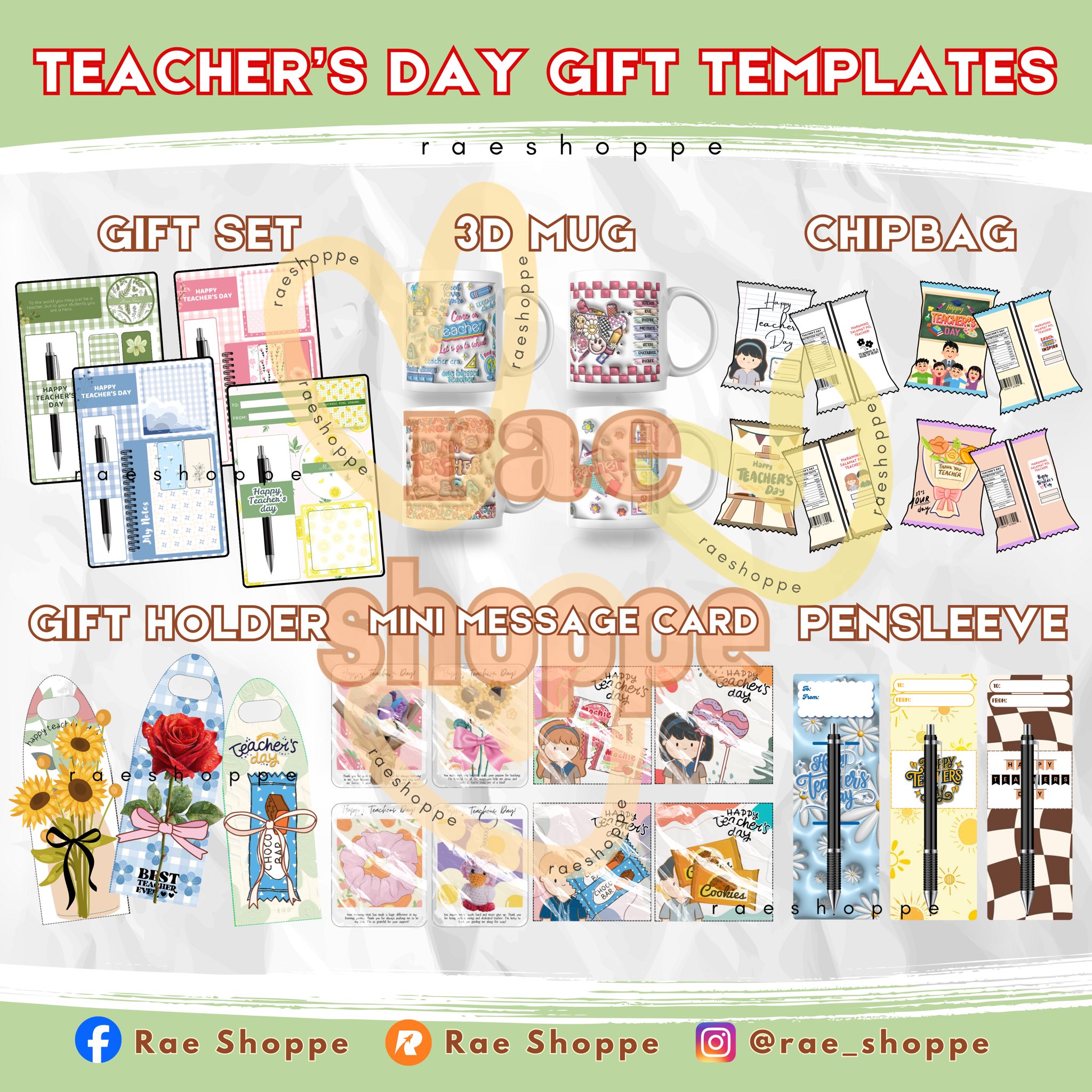 Rae Shoppe - 🎉 TEACHER’S DAY GIFT TEMPLATES 👩🏻‍🏫👨🏻‍🏫 —... | Facebook