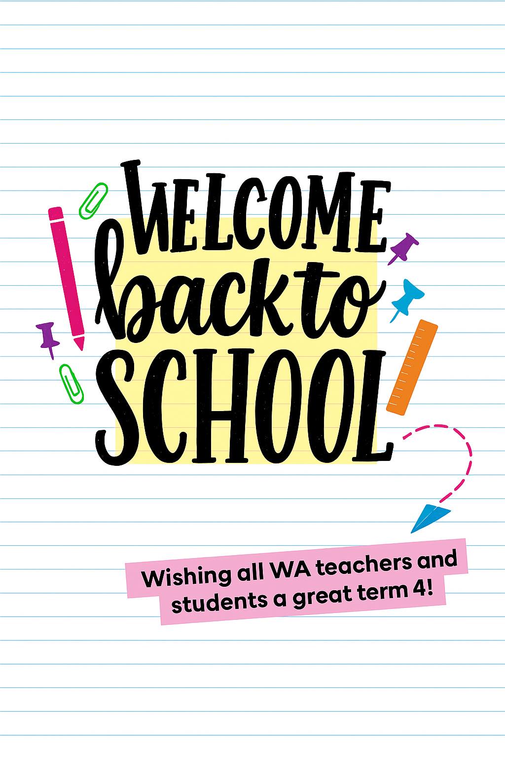 Sabine - 🌟 Welcome back for Term 4🌟 I want to wish teachers and ...