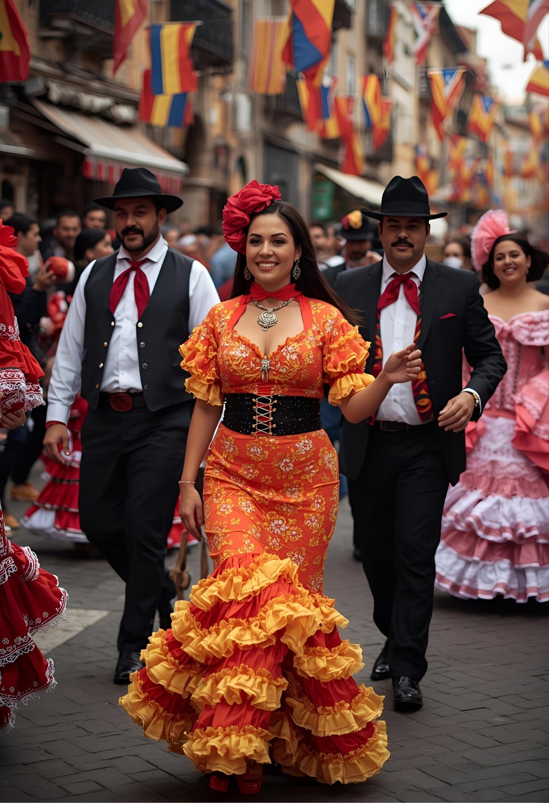 the ladies have pretty dresses in spanish From Andalusia to Galicia, each region of Spain tells its story through vibrant traditional costumes. 👗 These aren't just fashion — they're living history, full of pride and color. 💃 Which powder blue gown